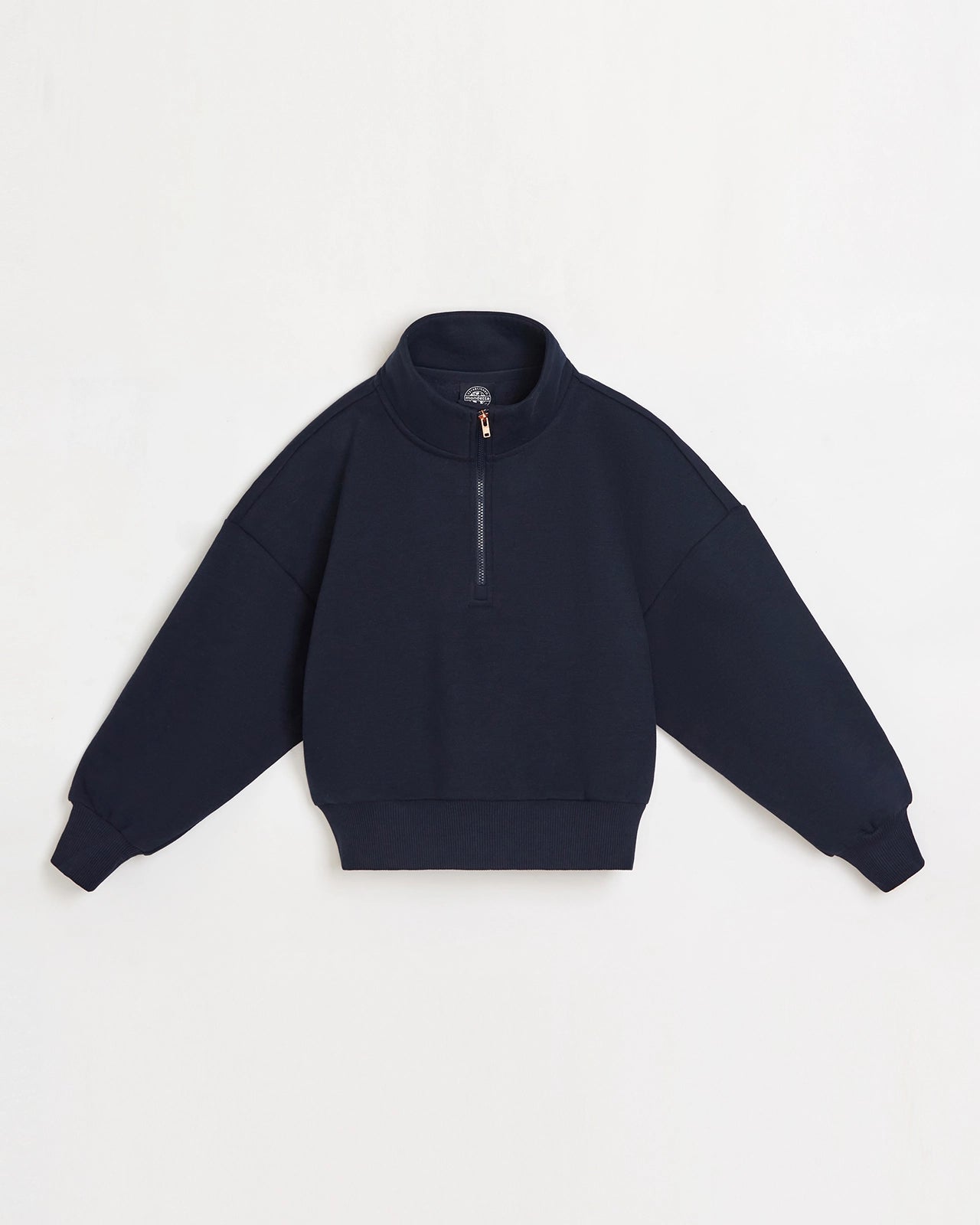 The Soft Organic Cotton 1/2 Zip Top - Navy