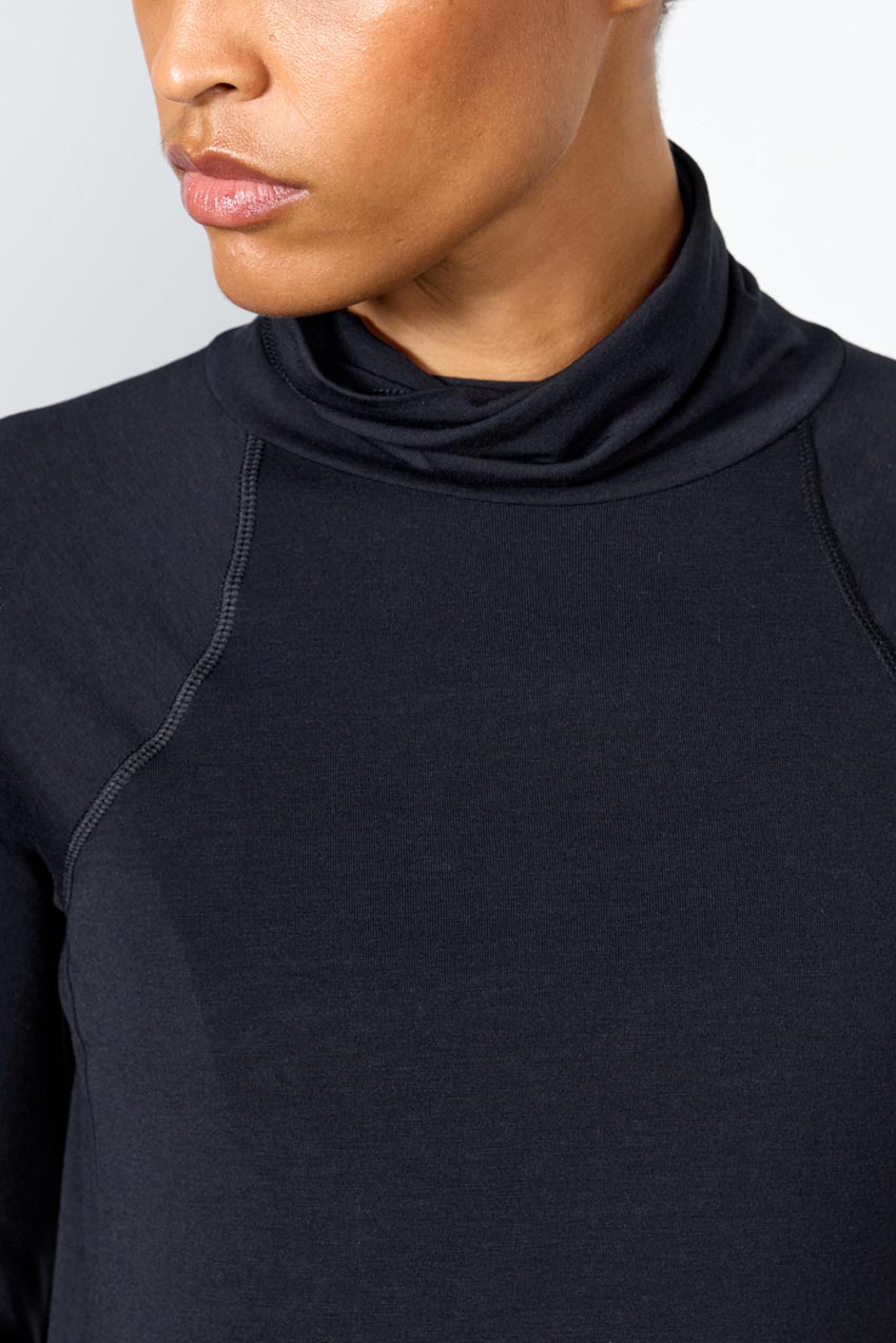 Orbit Recycled Polyester High Mock Neck Long Sleeve Top