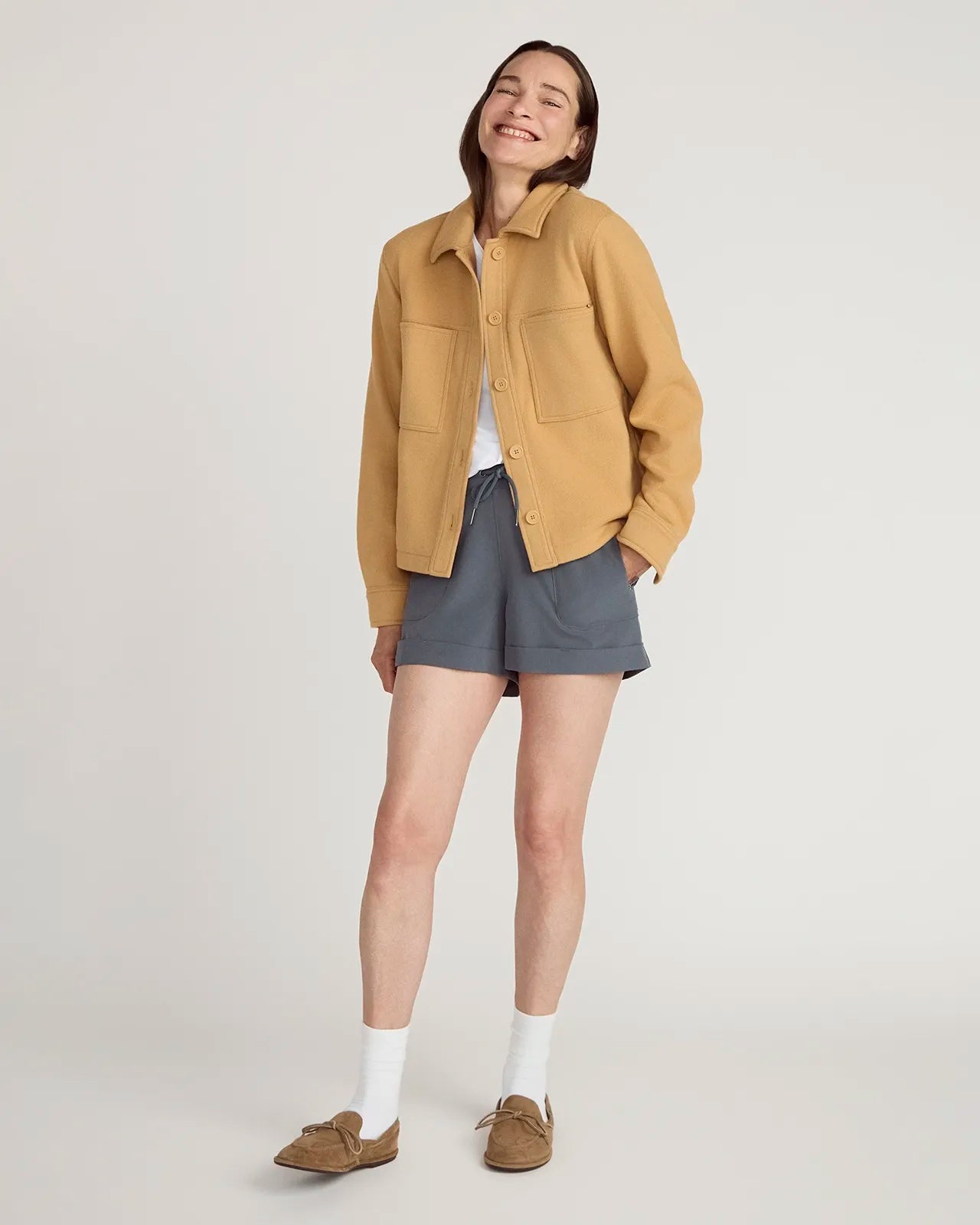 The On-the-Go GRS Certified Recycled Polyester Cropped Jacket - Camel