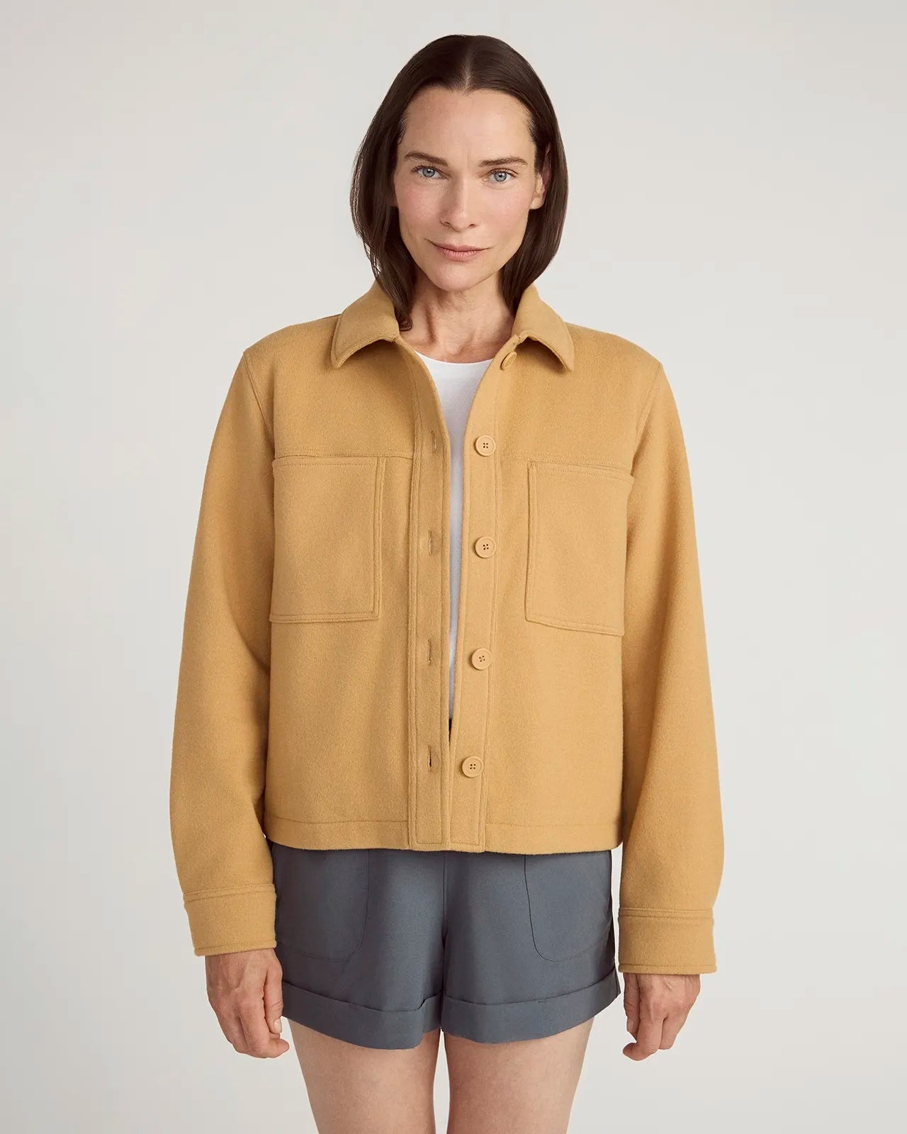 The On-the-Go GRS Certified Recycled Polyester Cropped Jacket - Camel