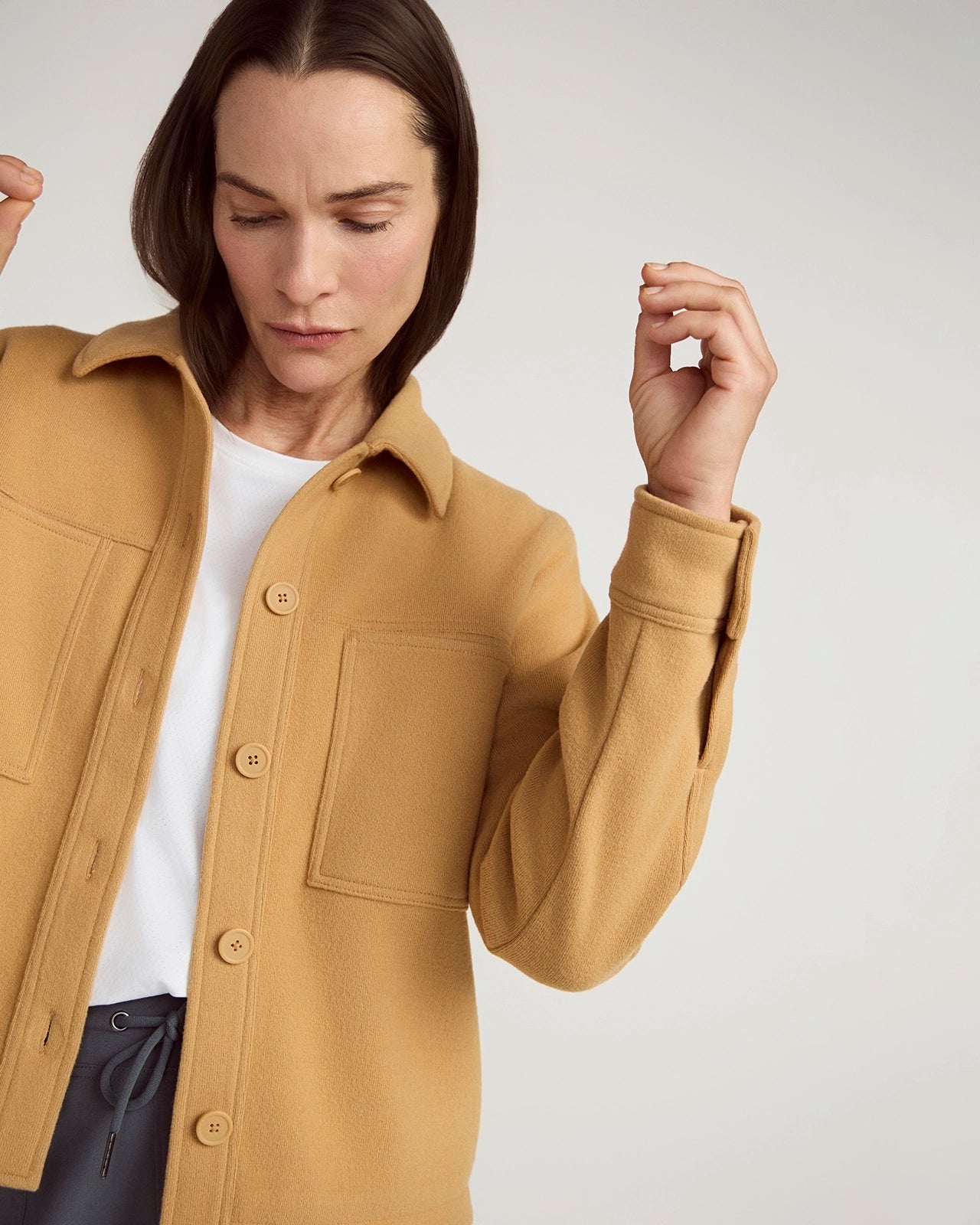 The On-the-Go GRS Certified Recycled Polyester Cropped Jacket - Camel