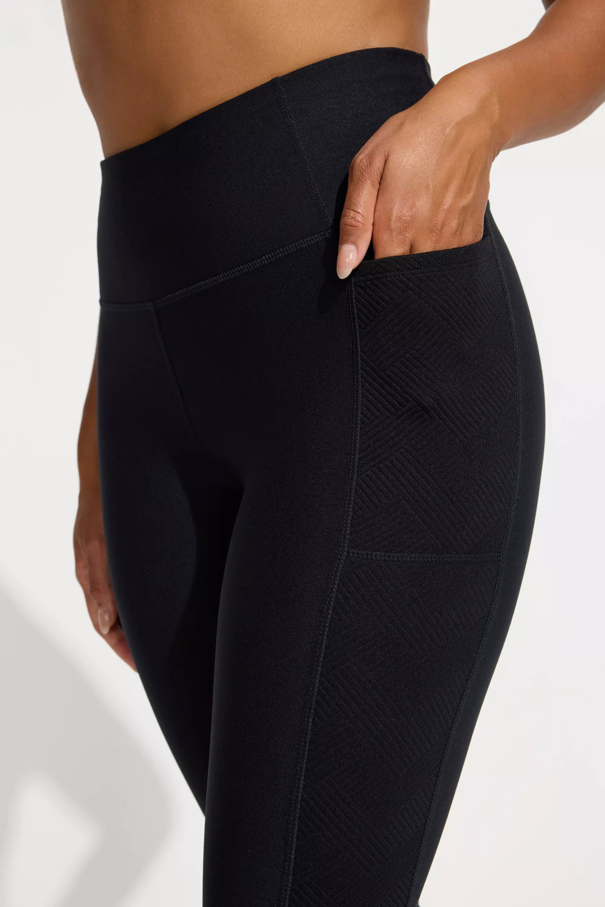 Jacquard Paneled Legging