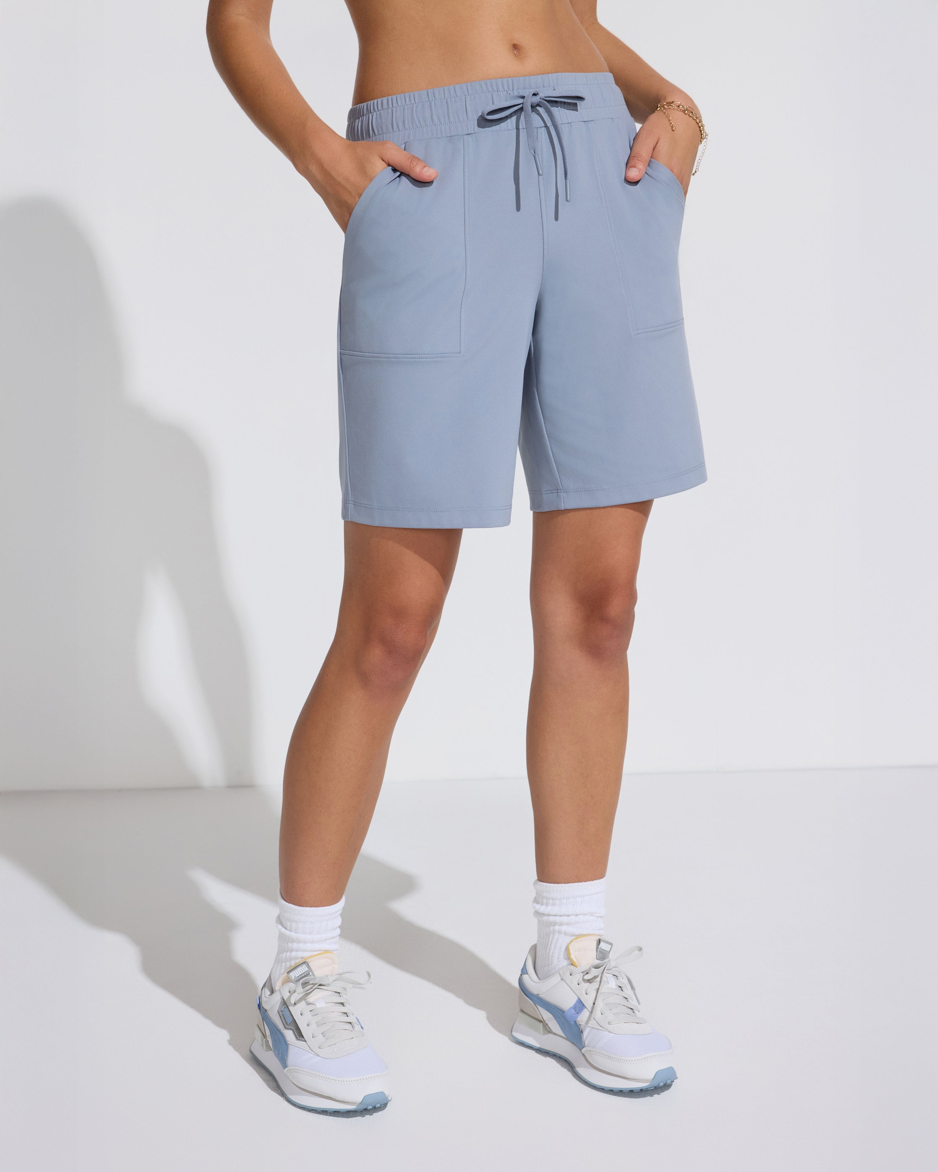 The Soft Stretch GRS Certified Recycled Poly Bermuda Short - Halogen Blue