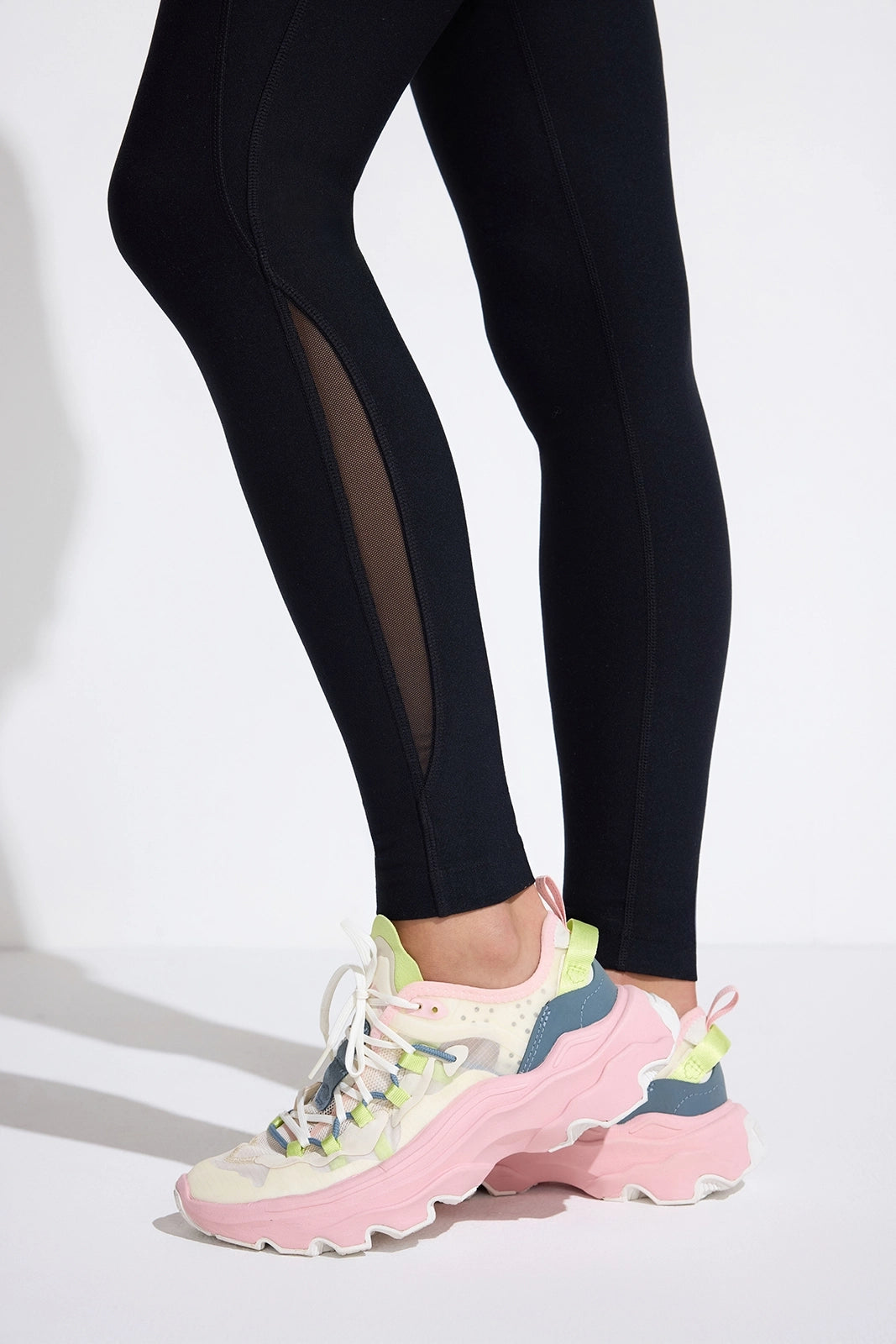 The Active Half-Moon Power Mesh GRS Certified Recycled Poly Legging - Black