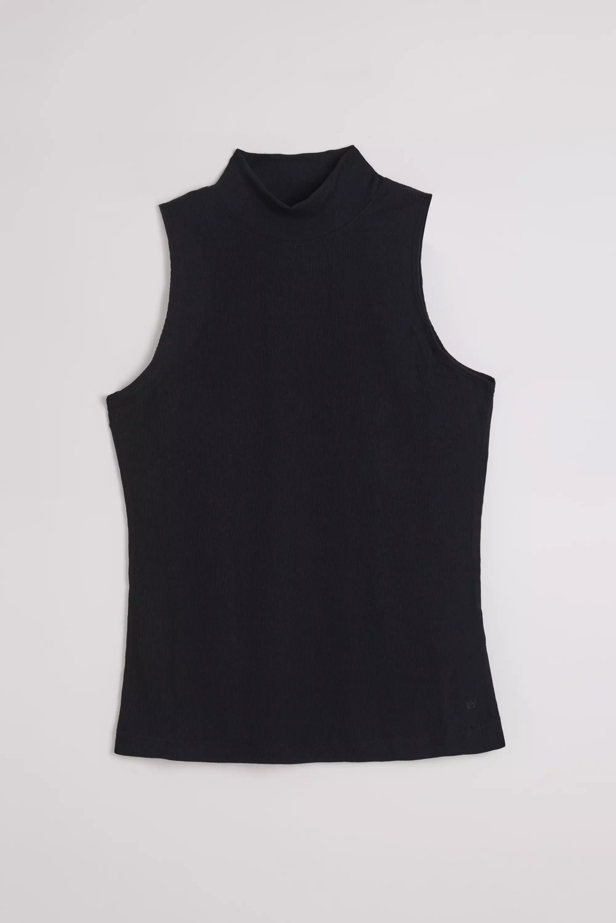 Collaborate Fitted Mock Neck Rib Sleeveless Top