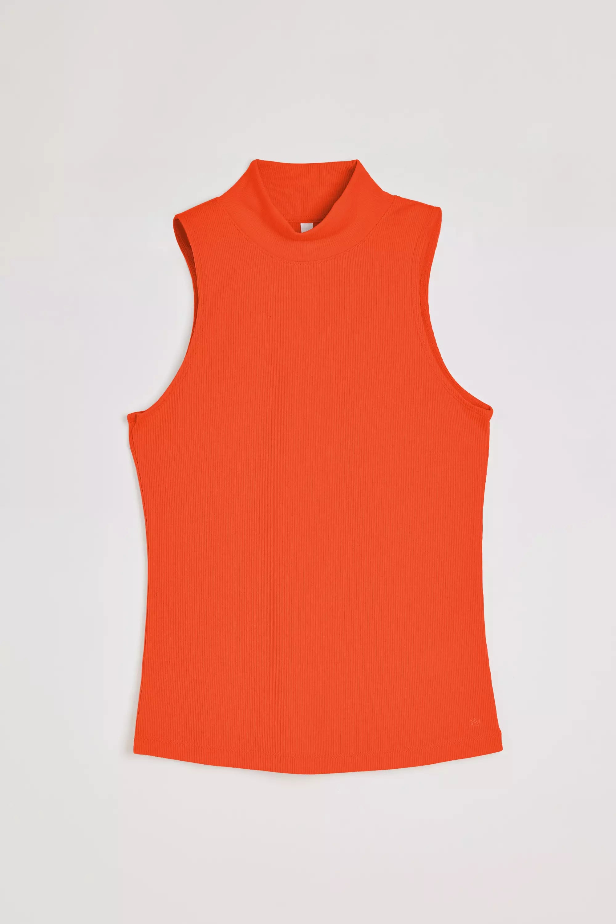 Collaborate Fitted Mock Neck Rib Sleeveless Top