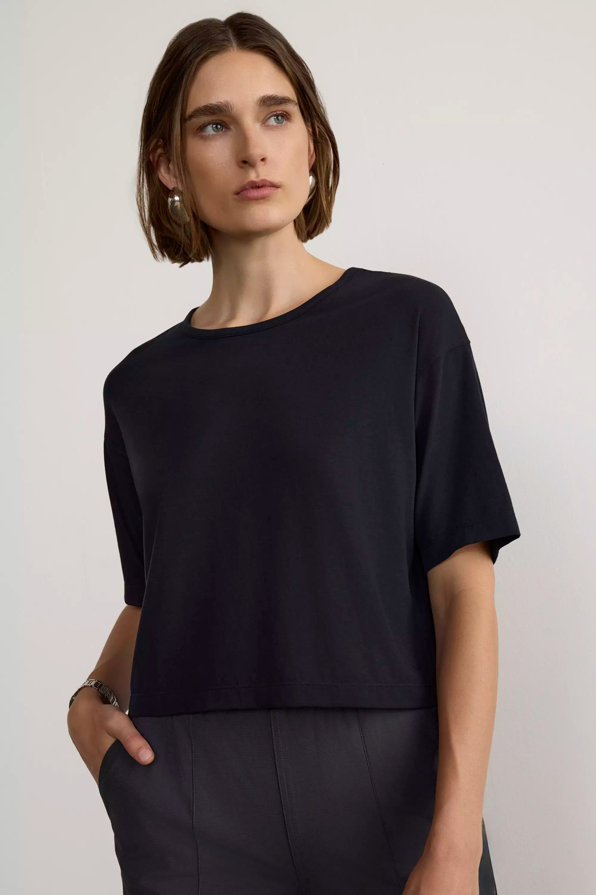 Expression Relaxed Fit Cropped Short Sleeve T-Shirt