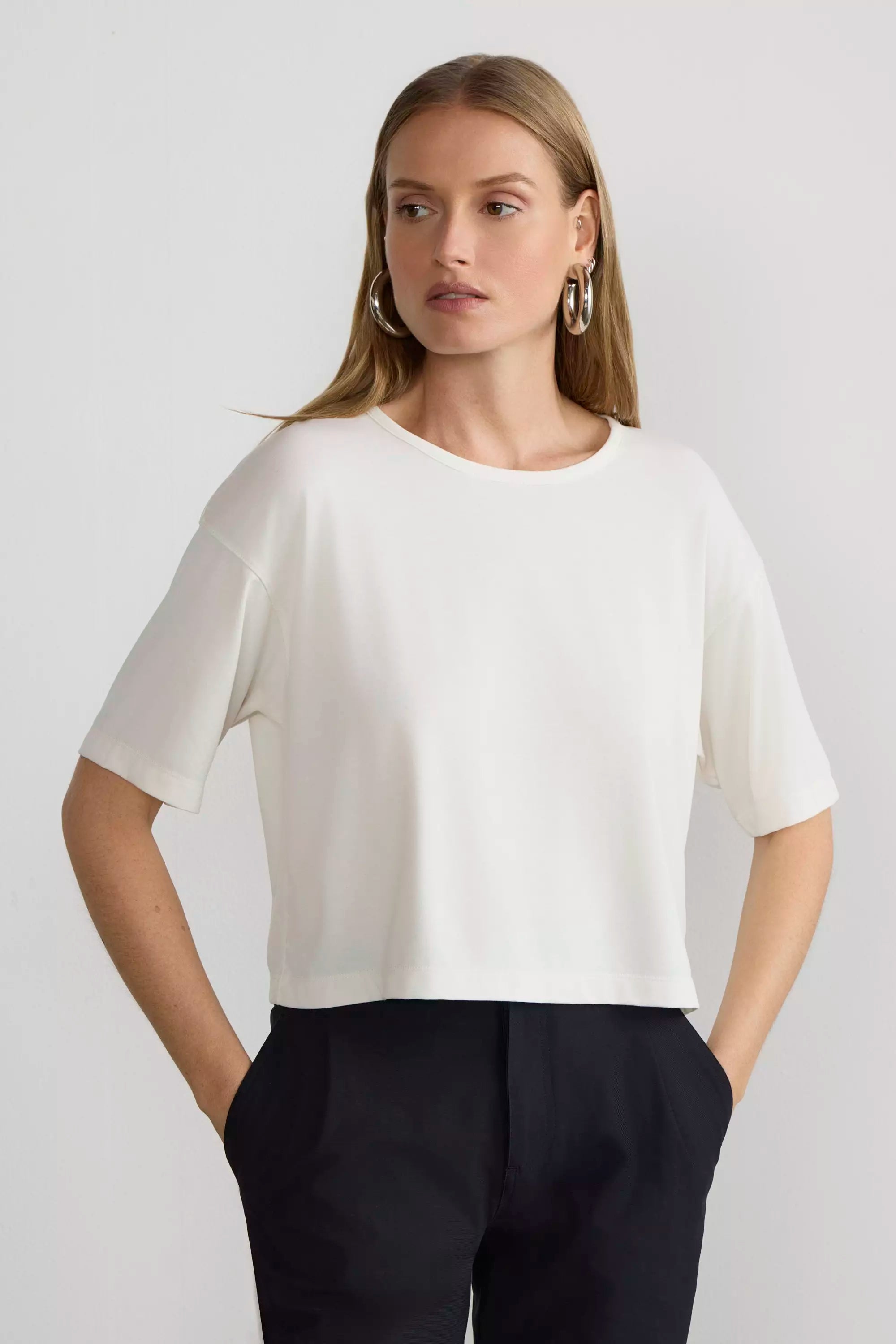 Expression Relaxed Fit Cropped Short Sleeve T-Shirt