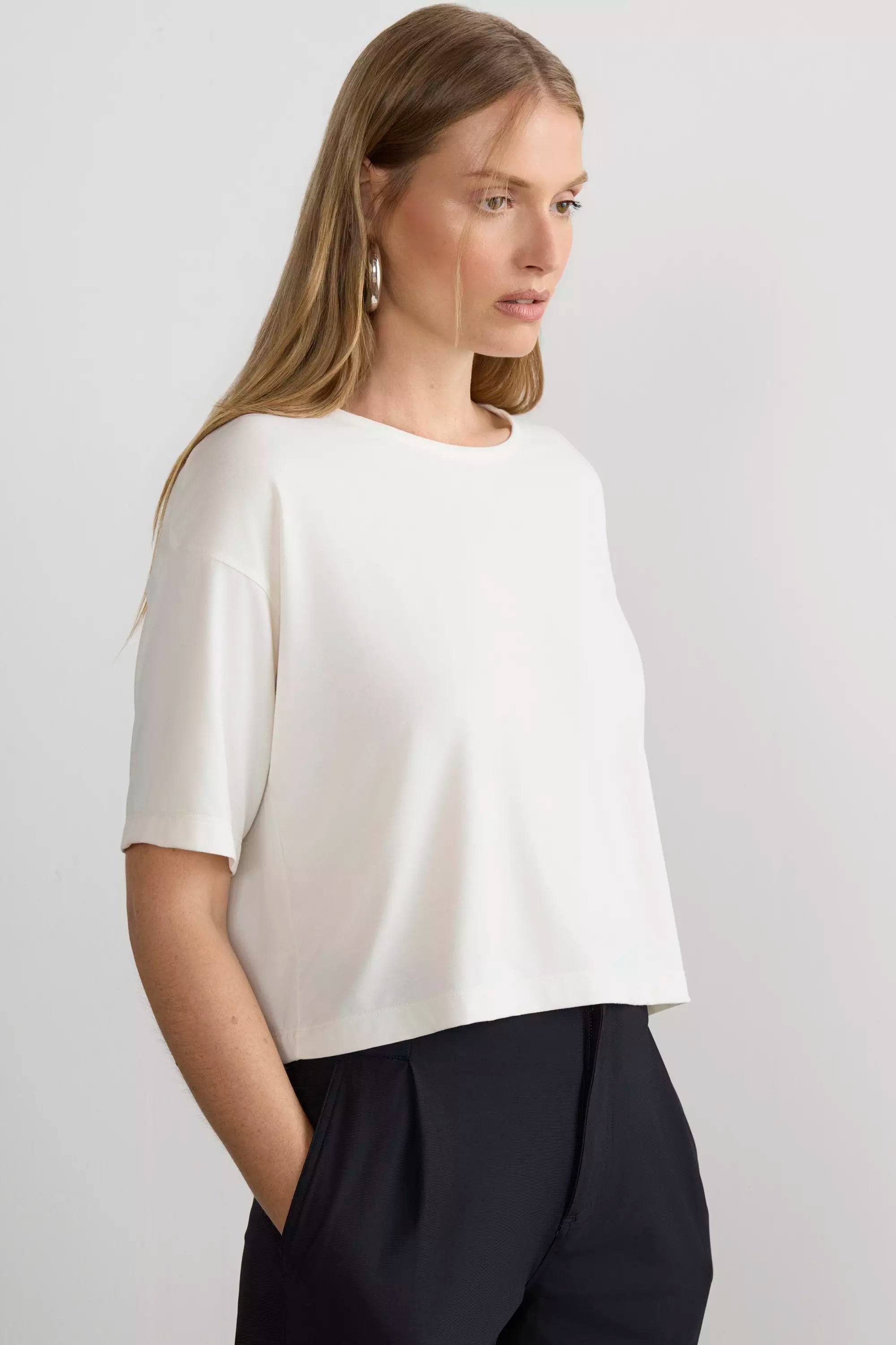 Expression Relaxed Fit Cropped Short Sleeve T-Shirt