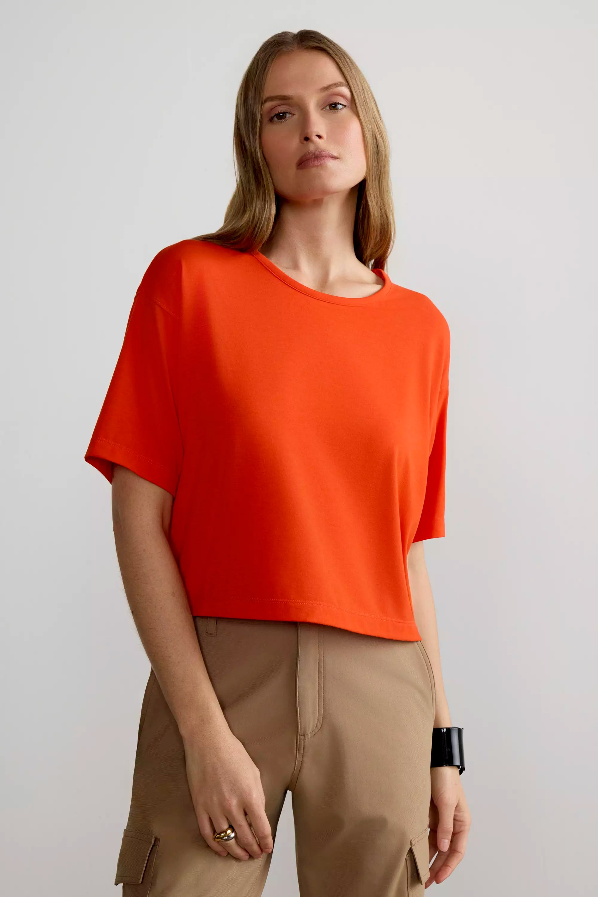 Expression Relaxed Fit Cropped Short Sleeve T-Shirt