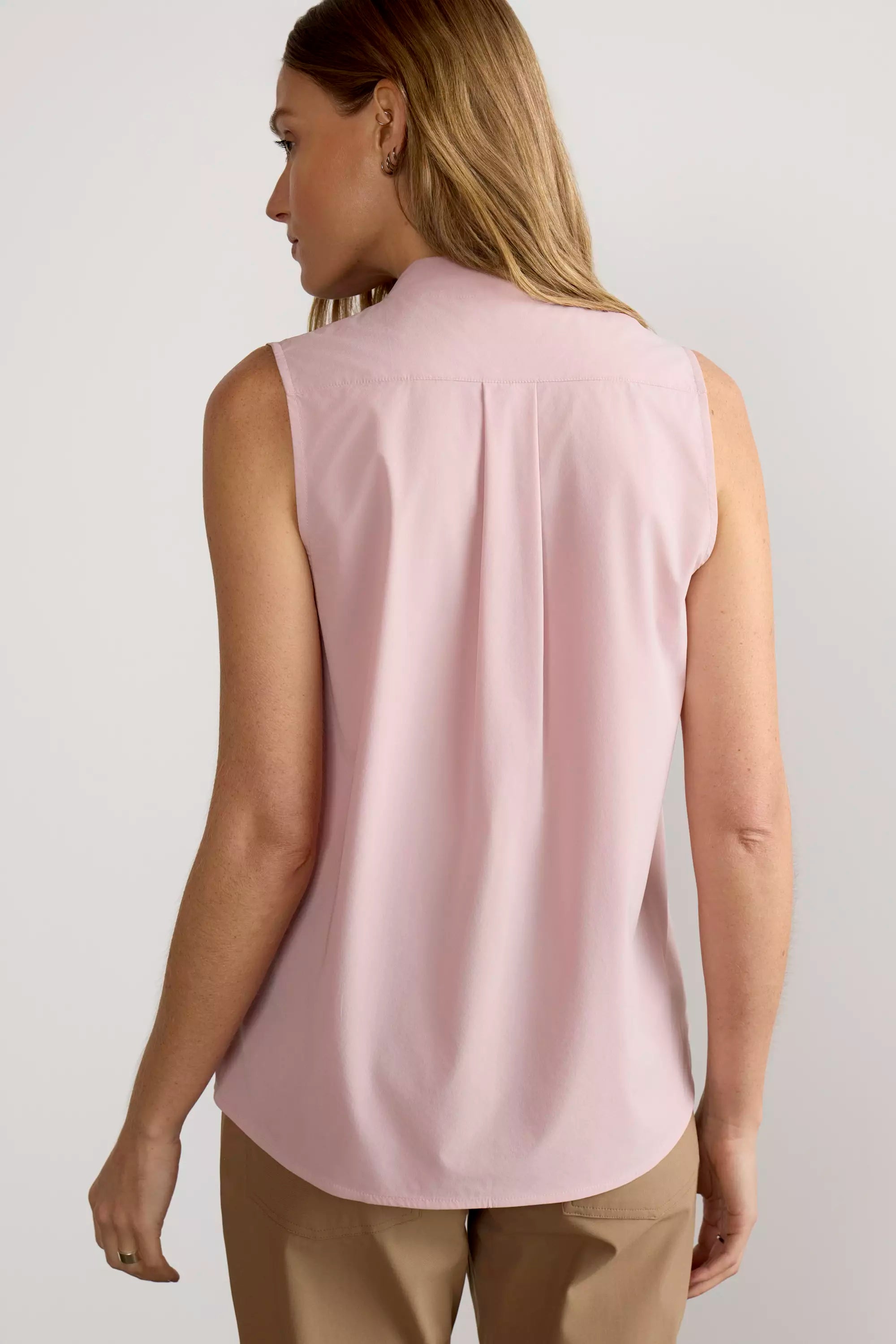 Resource Sleeveless V-Neck Blouse with Pleats