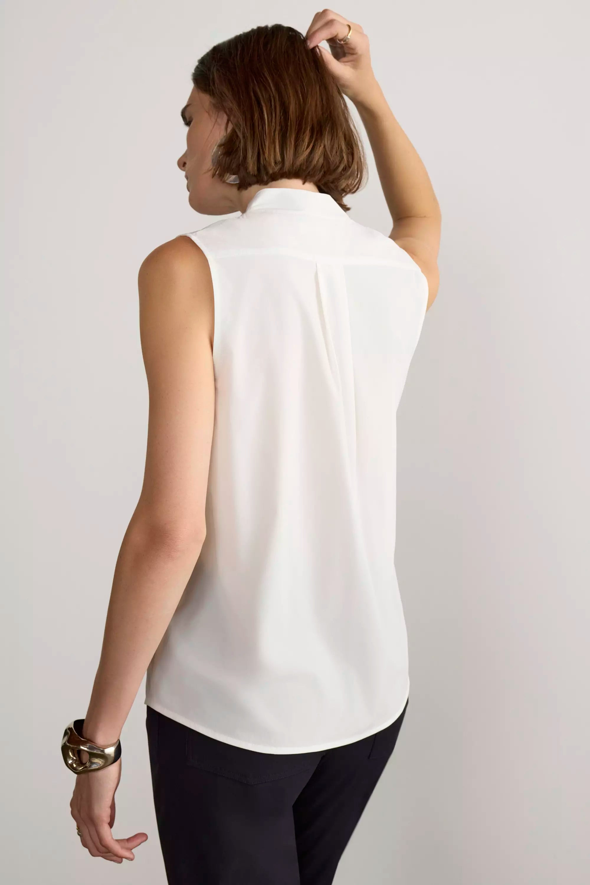 Resource Sleeveless V-Neck Blouse with Pleats