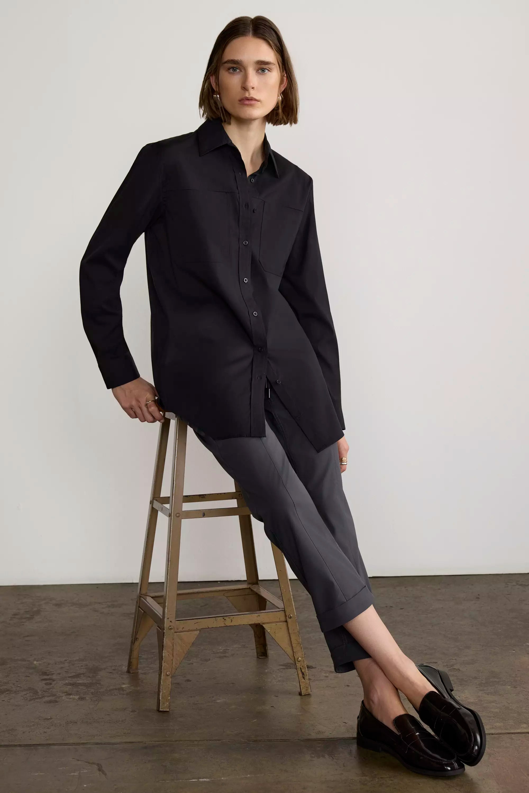 Suitable Oversized Cargo Shirt - Black