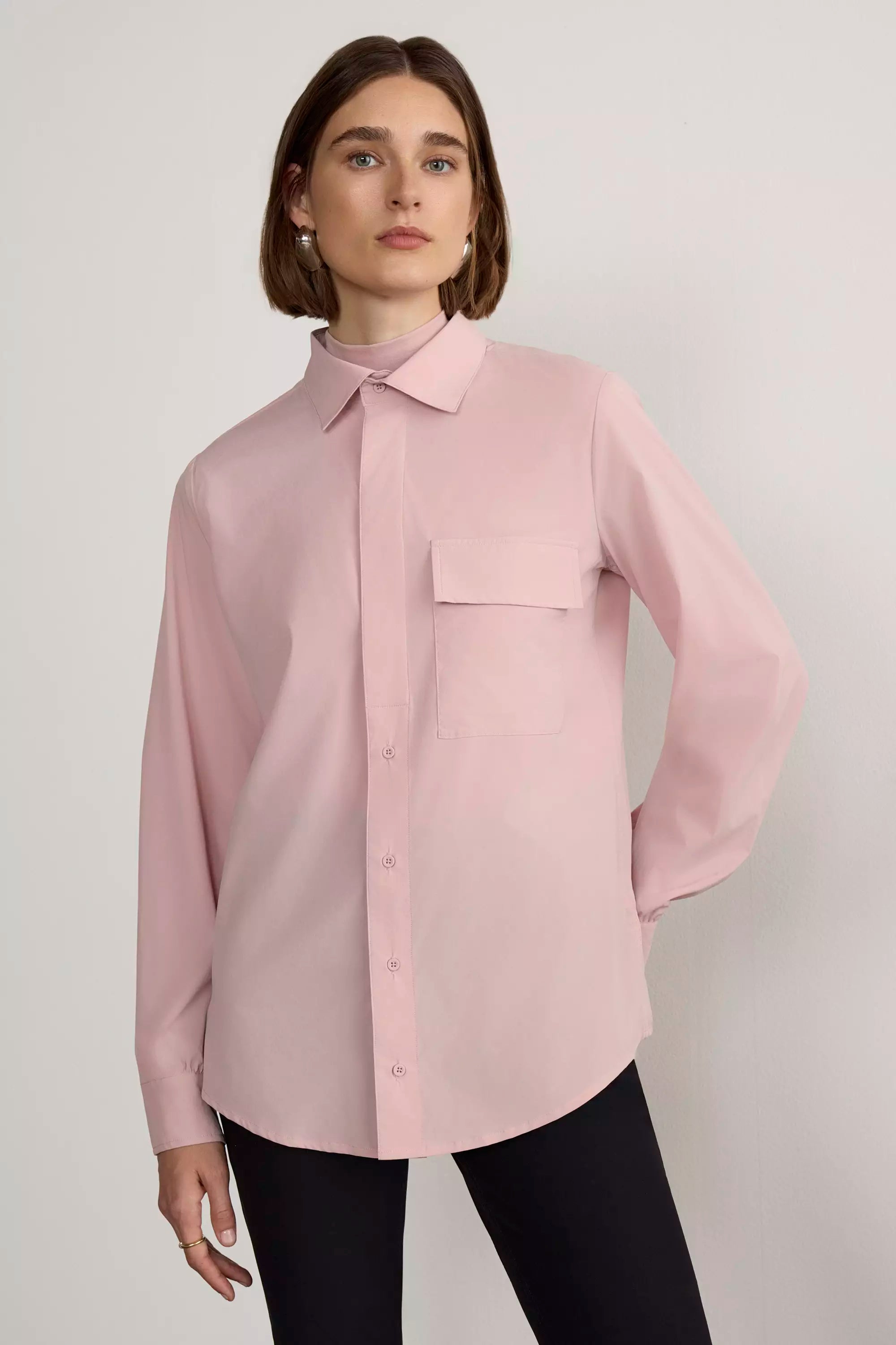 Resource Relaxed Blouse with Pleated Sleeve Cuff Detail