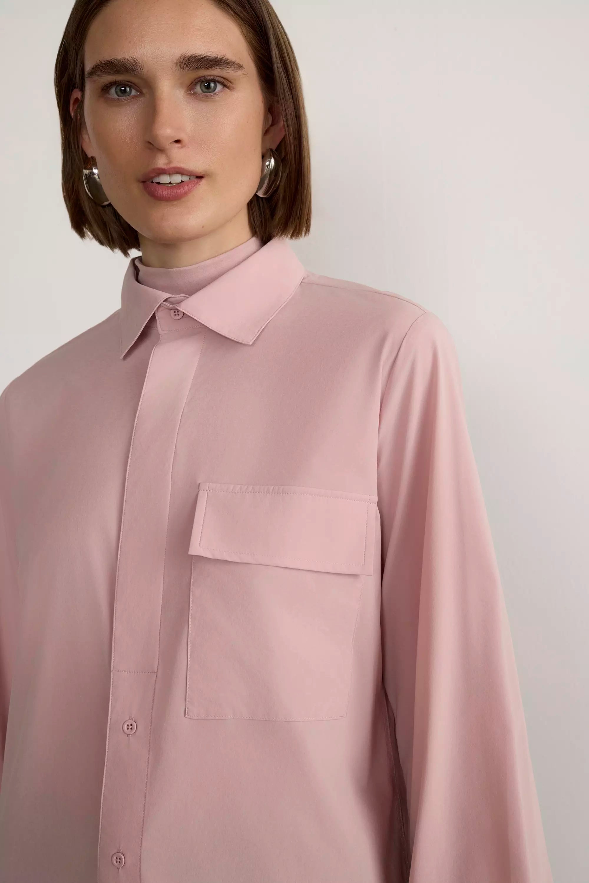 Resource Relaxed Blouse with Pleated Sleeve Cuff Detail