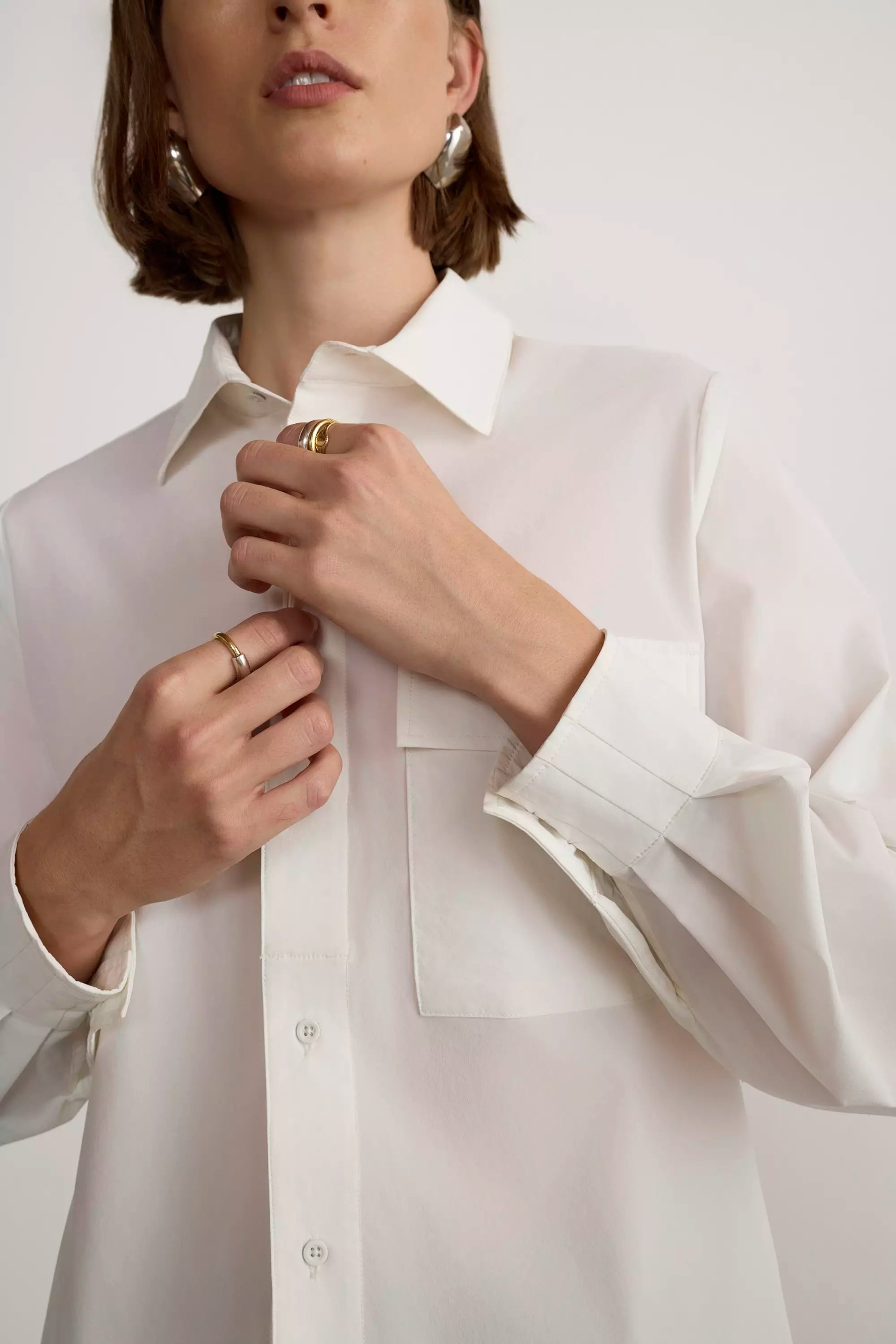 Resource Relaxed Blouse with Pleated Sleeve Cuff Detail