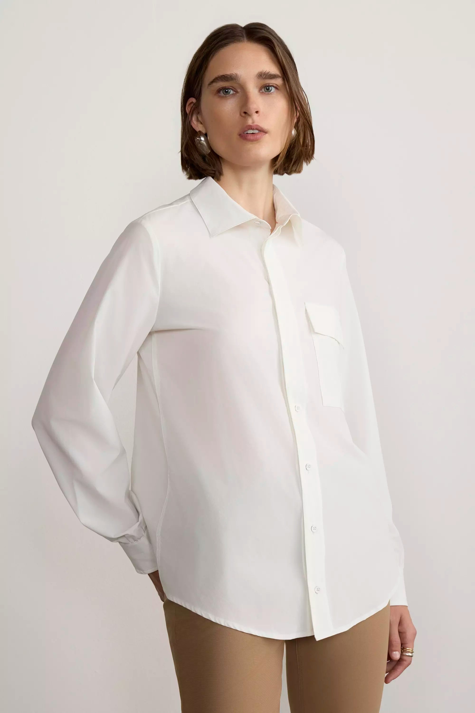 Resource Relaxed Blouse with Pleated Sleeve Cuff Detail