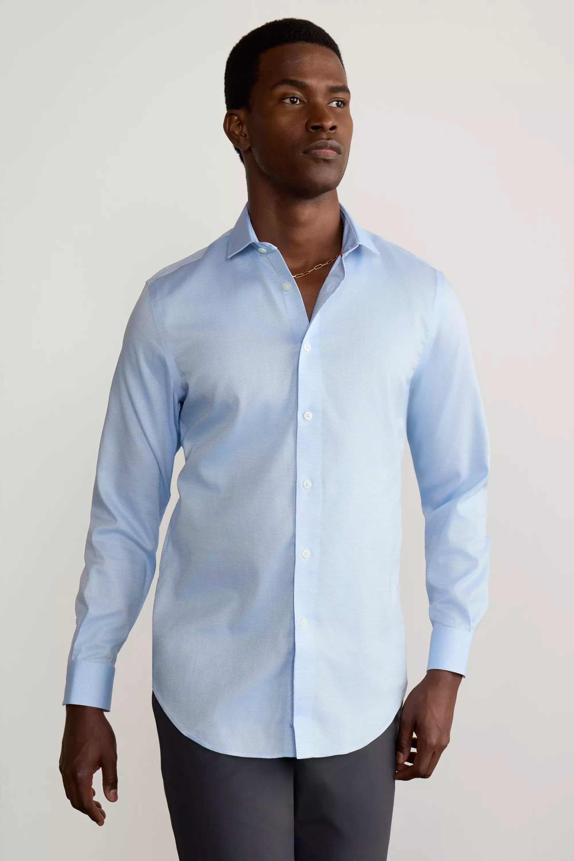 Air-Tech Poplin Standard-Fit Shirt - Blue Dobby