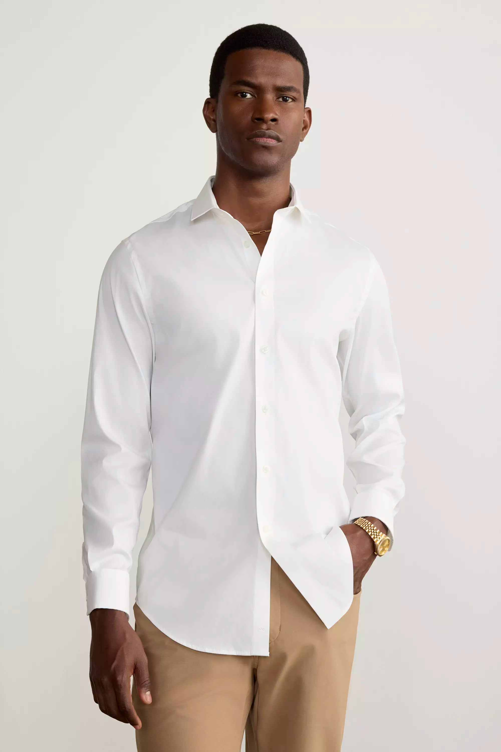 PerformLuxe Cotton Nylon Poplin Standard-Fit Shirt