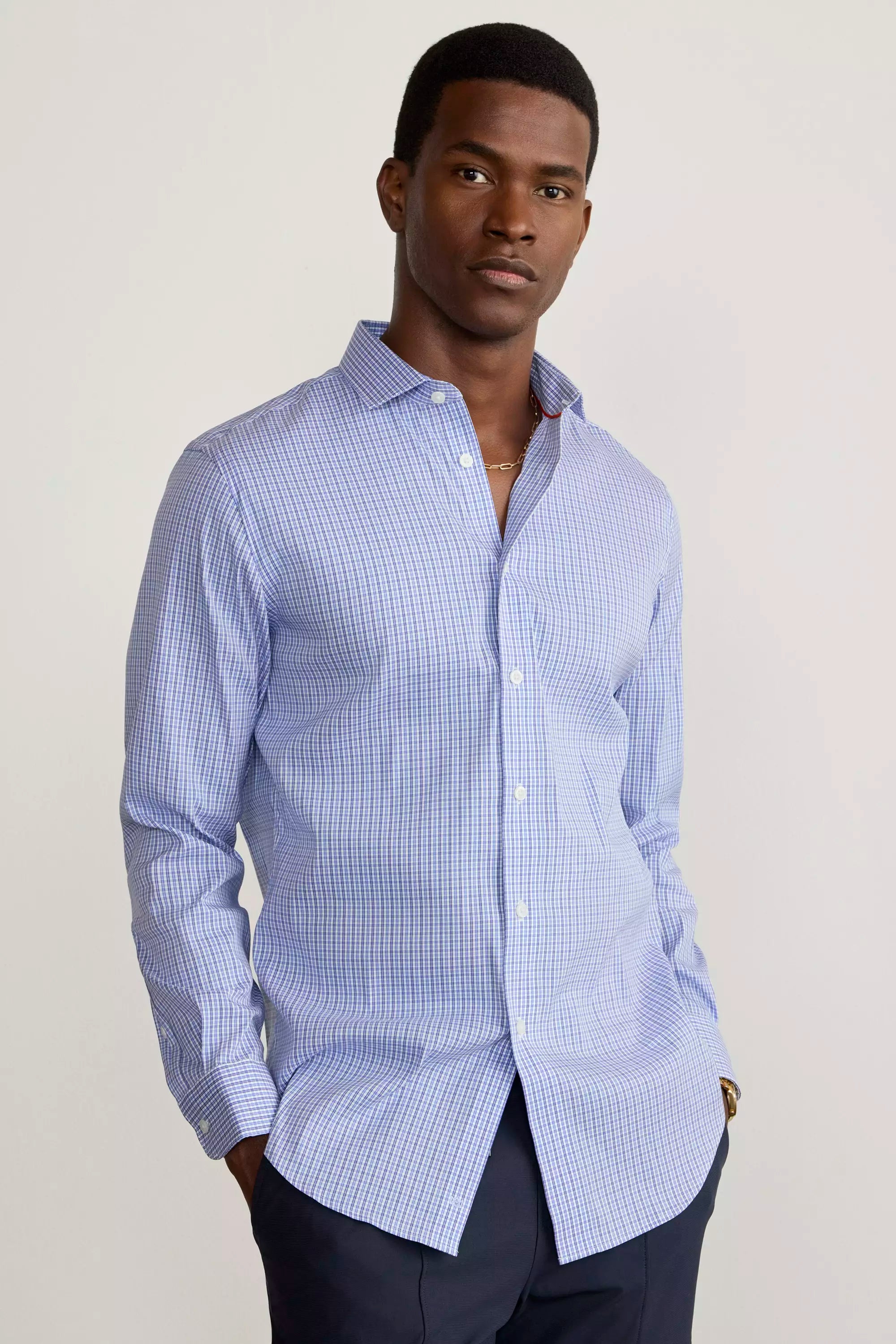 PerformLuxe Cotton Nylon Poplin Standard-Fit Shirt