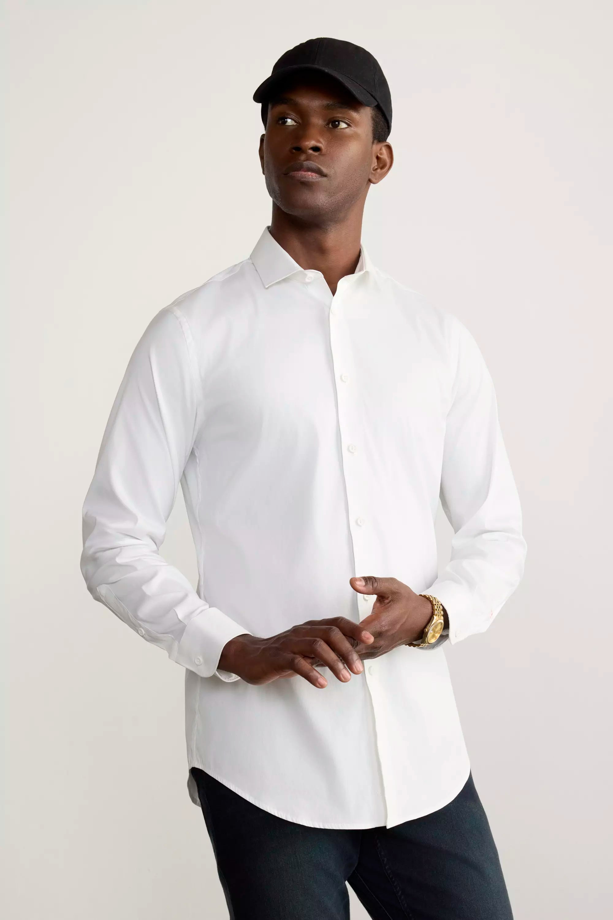 PerformLuxe Cotton Nylon Poplin Standard-Fit Shirt