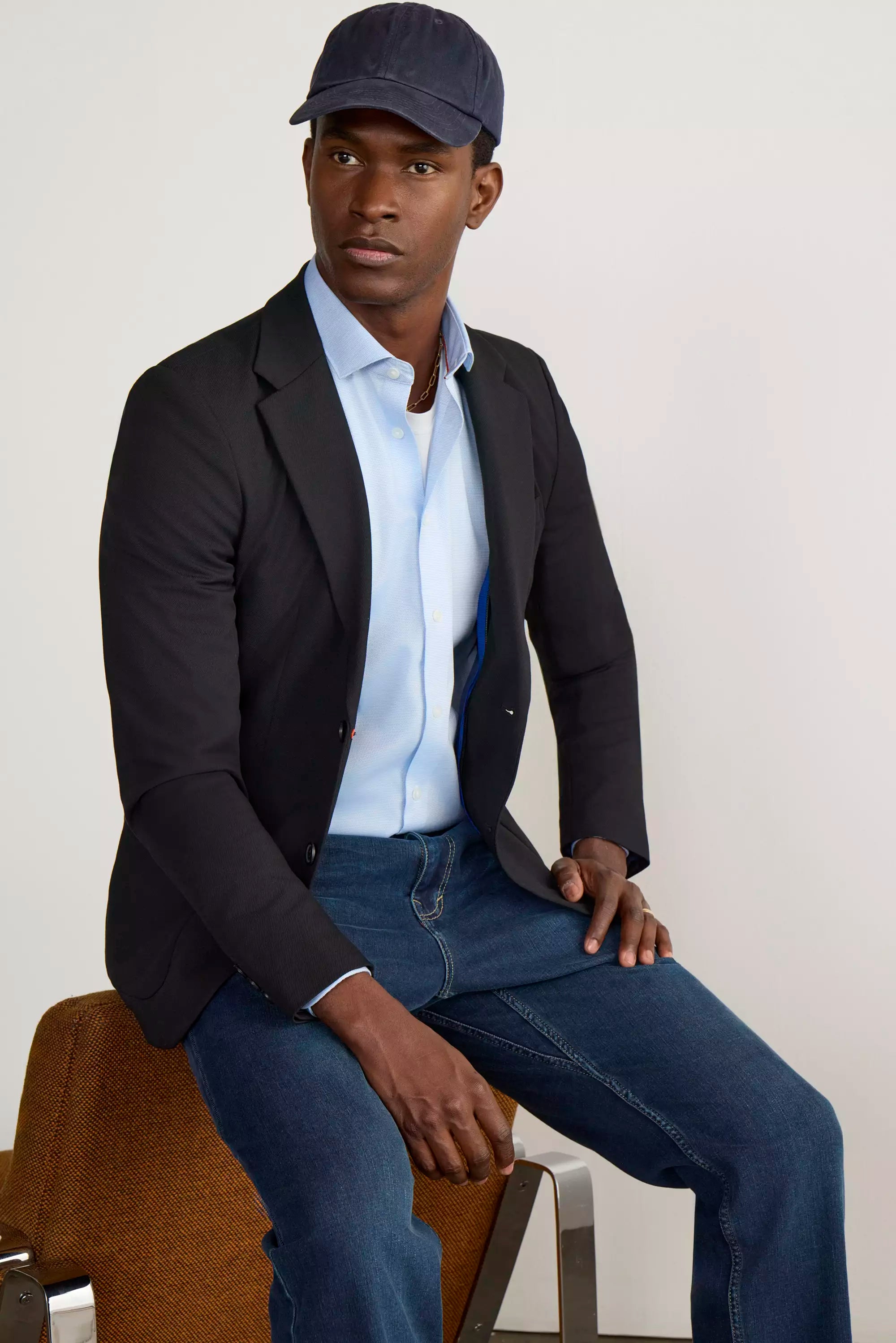 Air-Tech Poplin Slim-Fit Shirt - Blue Dobby