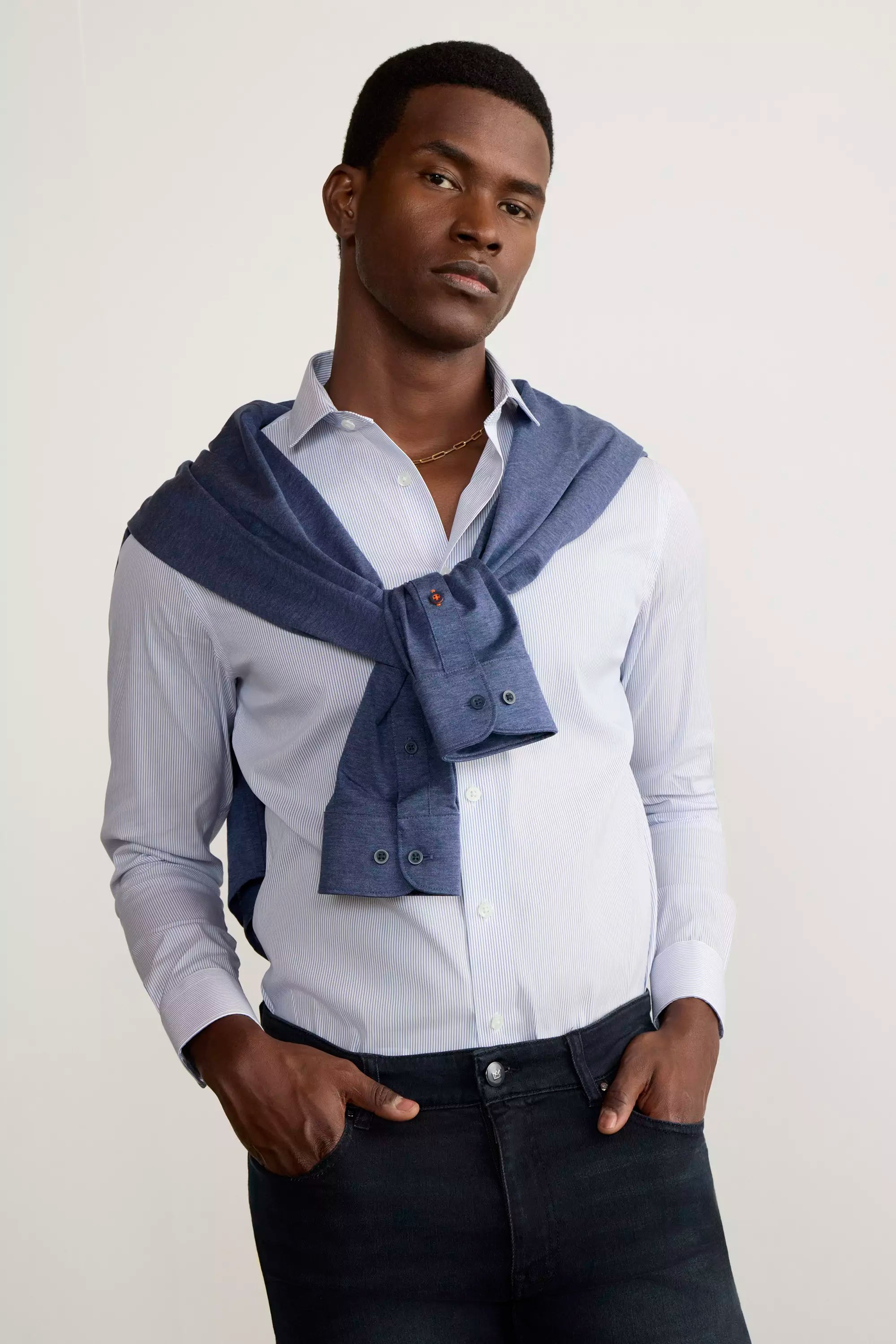 PerformLuxe Cotton Nylon Poplin Slim-Fit Shirt - White