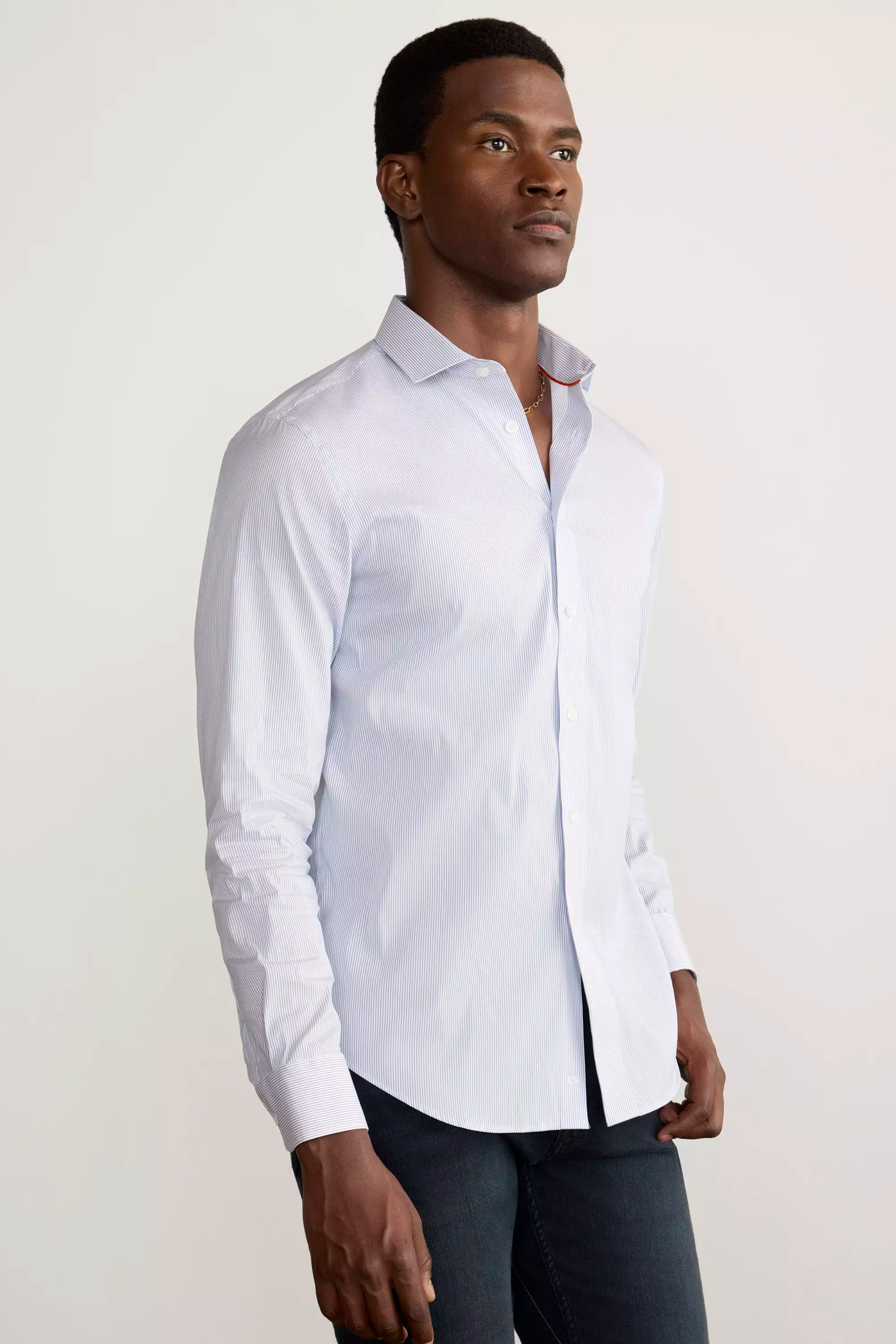 PerformLuxe Cotton Nylon Poplin Slim-Fit Shirt - White