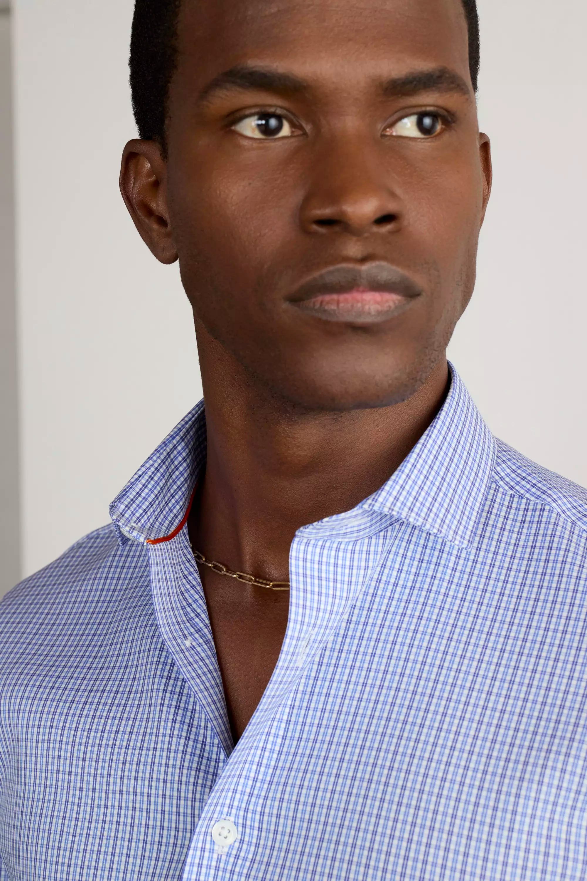 PerformLuxe Cotton Nylon Poplin Slim-Fit Shirt - Blue Dupplin Check