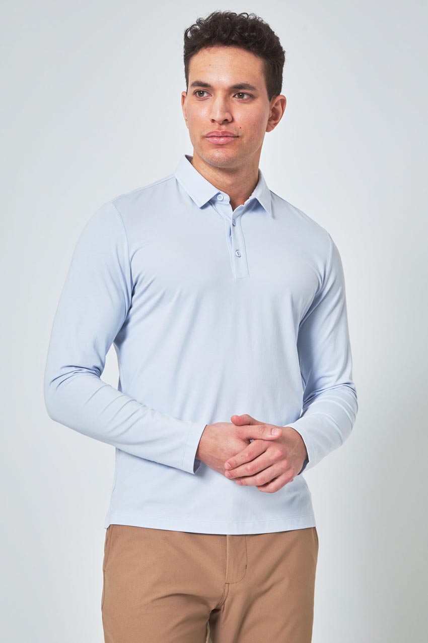 Resonate Long Sleeve Polo - Halogen Blue