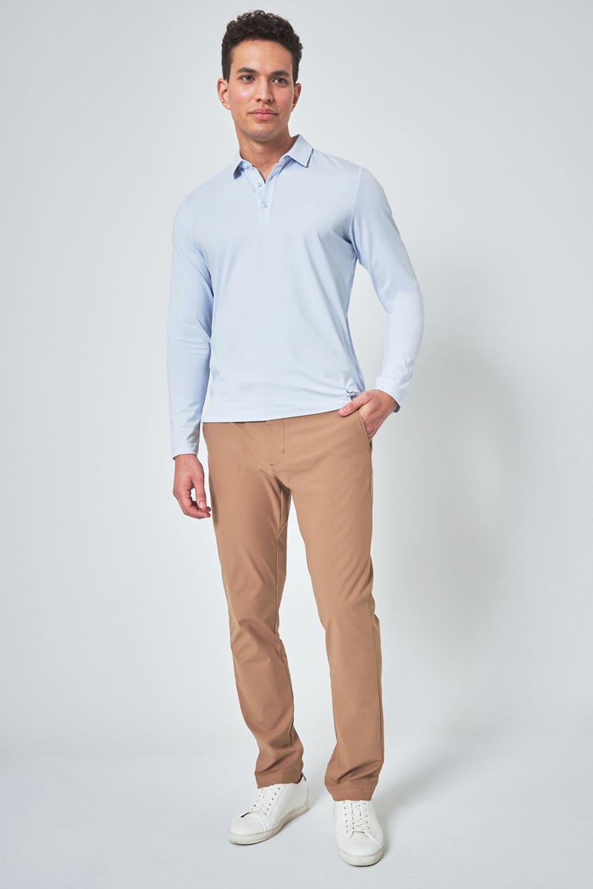 Resonate Long Sleeve Polo - Halogen Blue