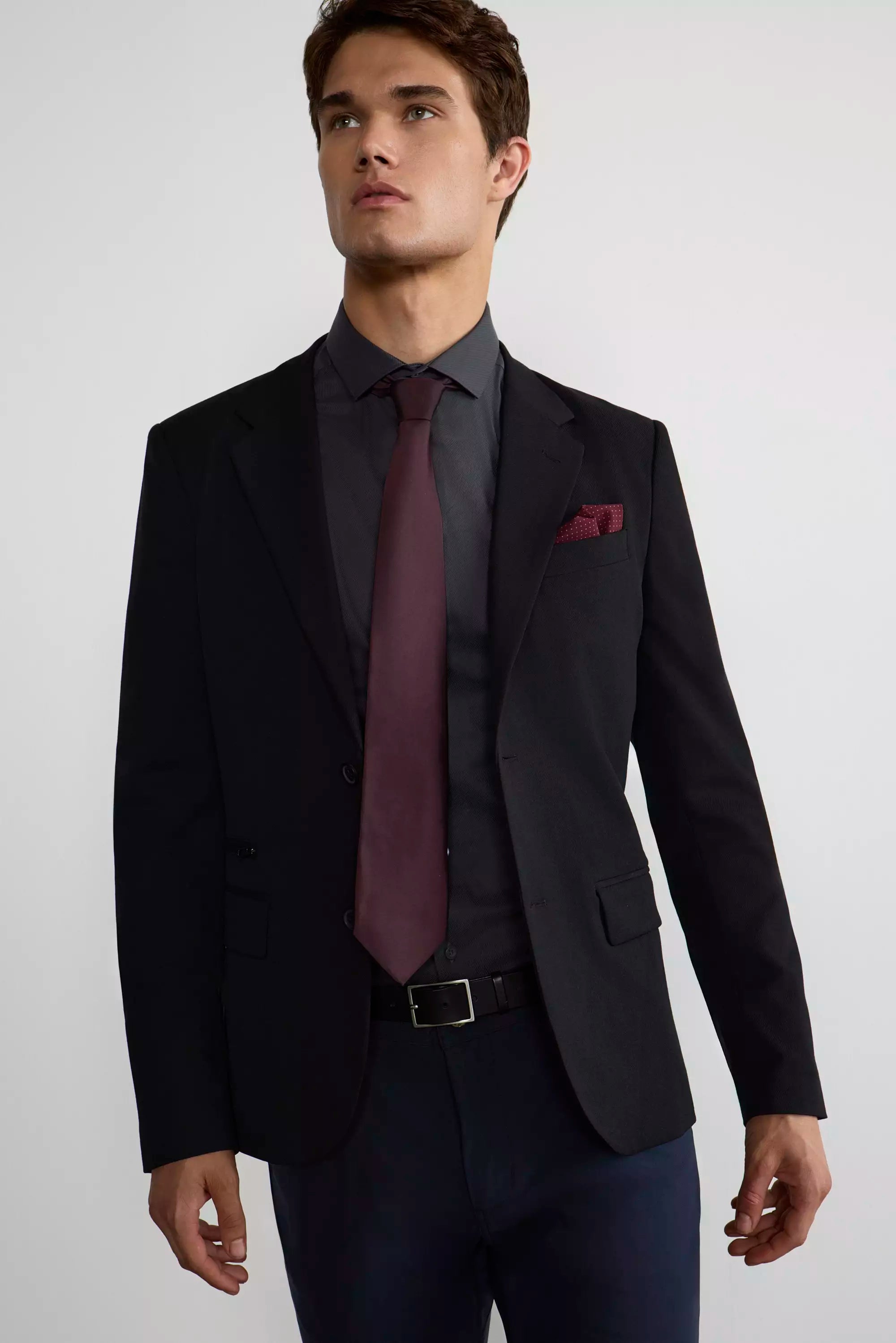 PerformLuxe Cotton Nylon Twill Slim-Fit Shirt - Charcoal