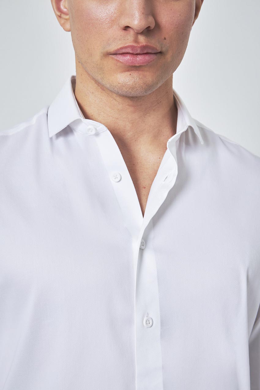 PerformLuxe Cotton Nylon Twill Slim-Fit Shirt - White