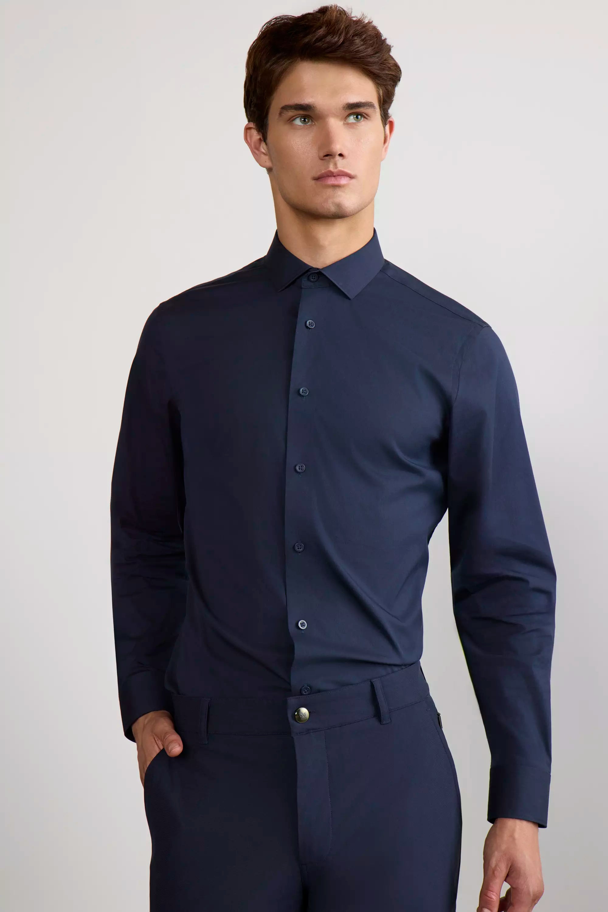 PerformLuxe Cotton Nylon Twill Slim-Fit Shirt