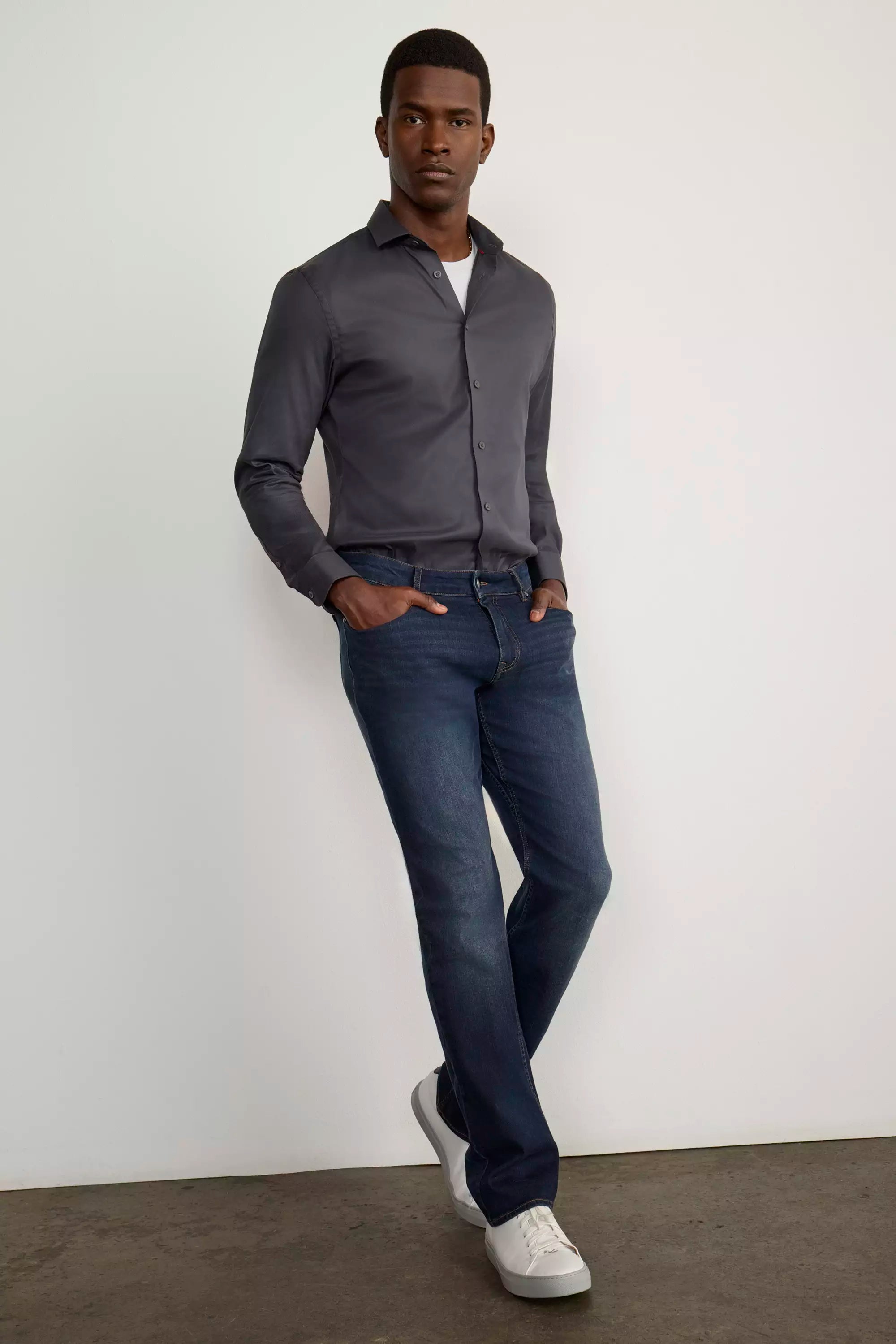 PerformLuxe Cotton Nylon Twill Standard-Fit Shirt