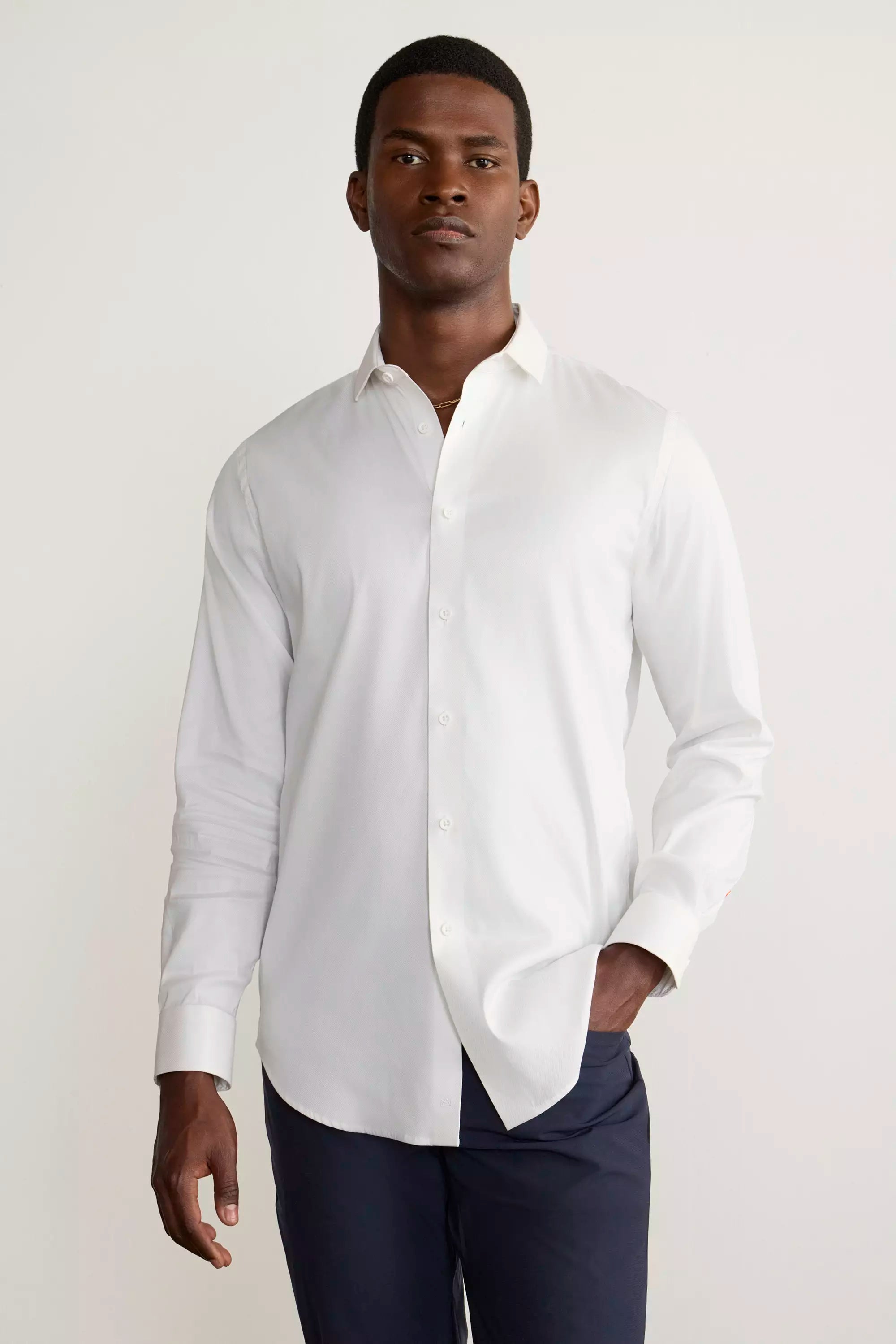 PerformLuxe Cotton Nylon Twill Standard-Fit Shirt