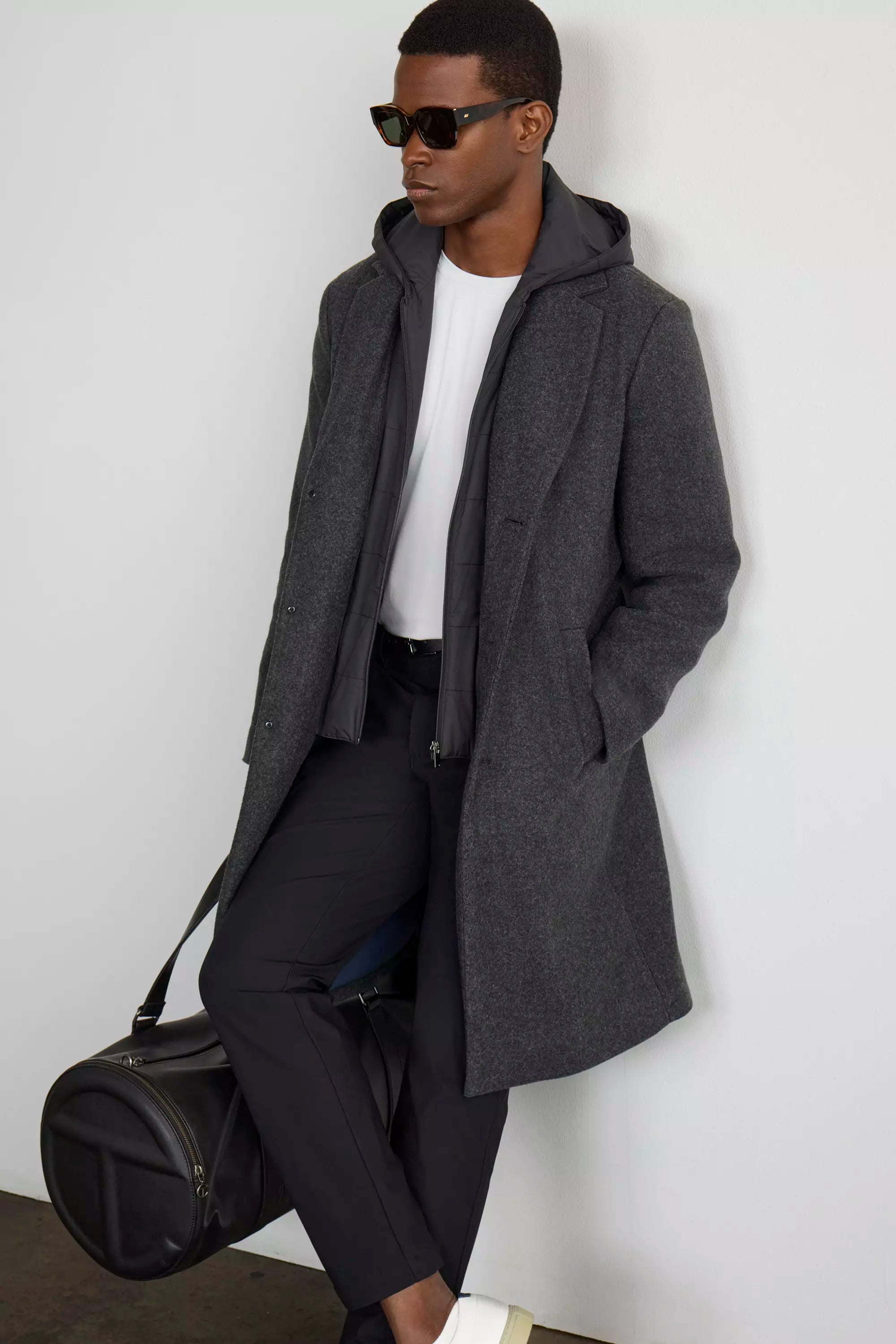 Deal Maker Overcoat with Removable Hooded Fooler - Htr Charcoal