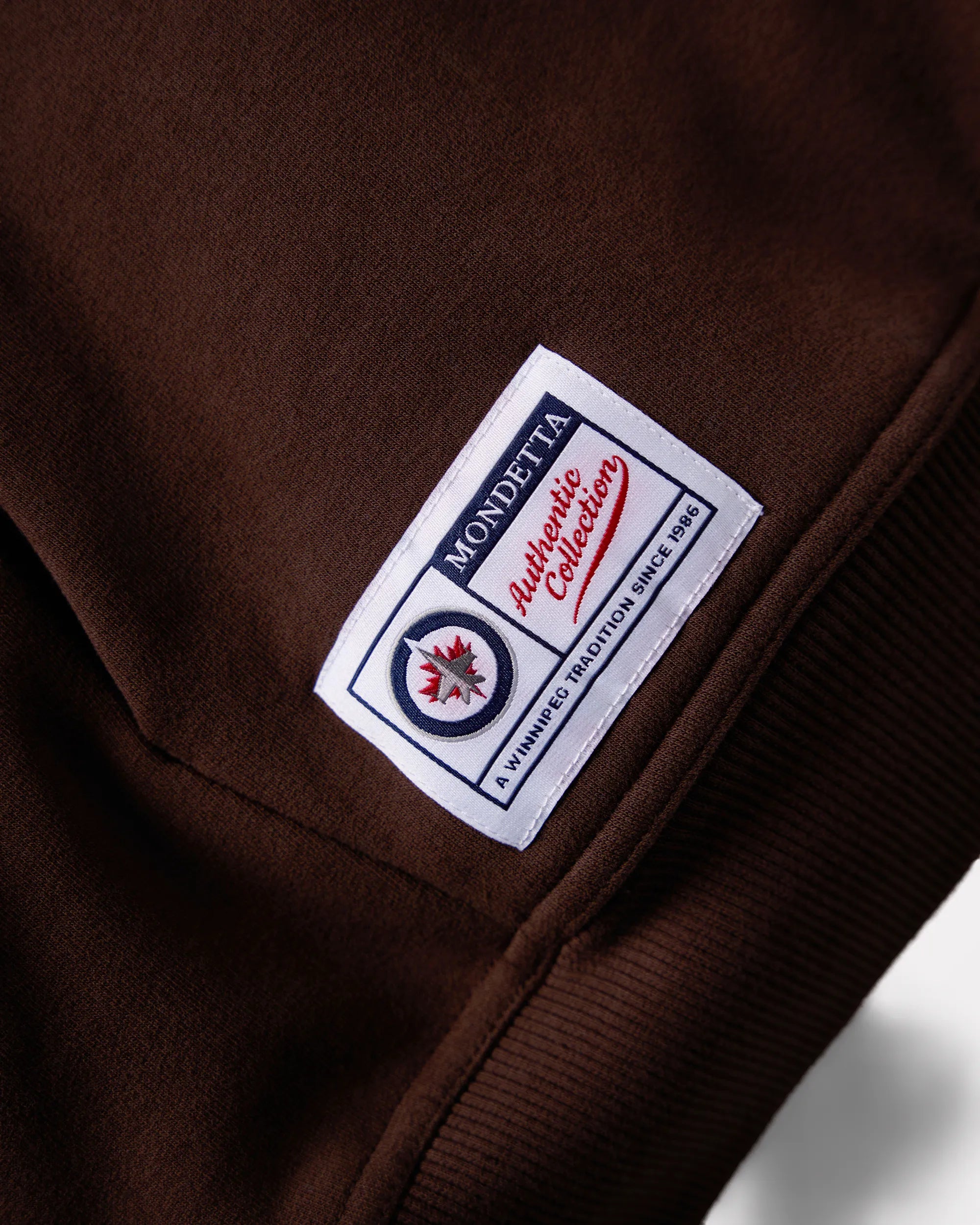 The Jets Faceoff Hoodie - Chocolate Brown