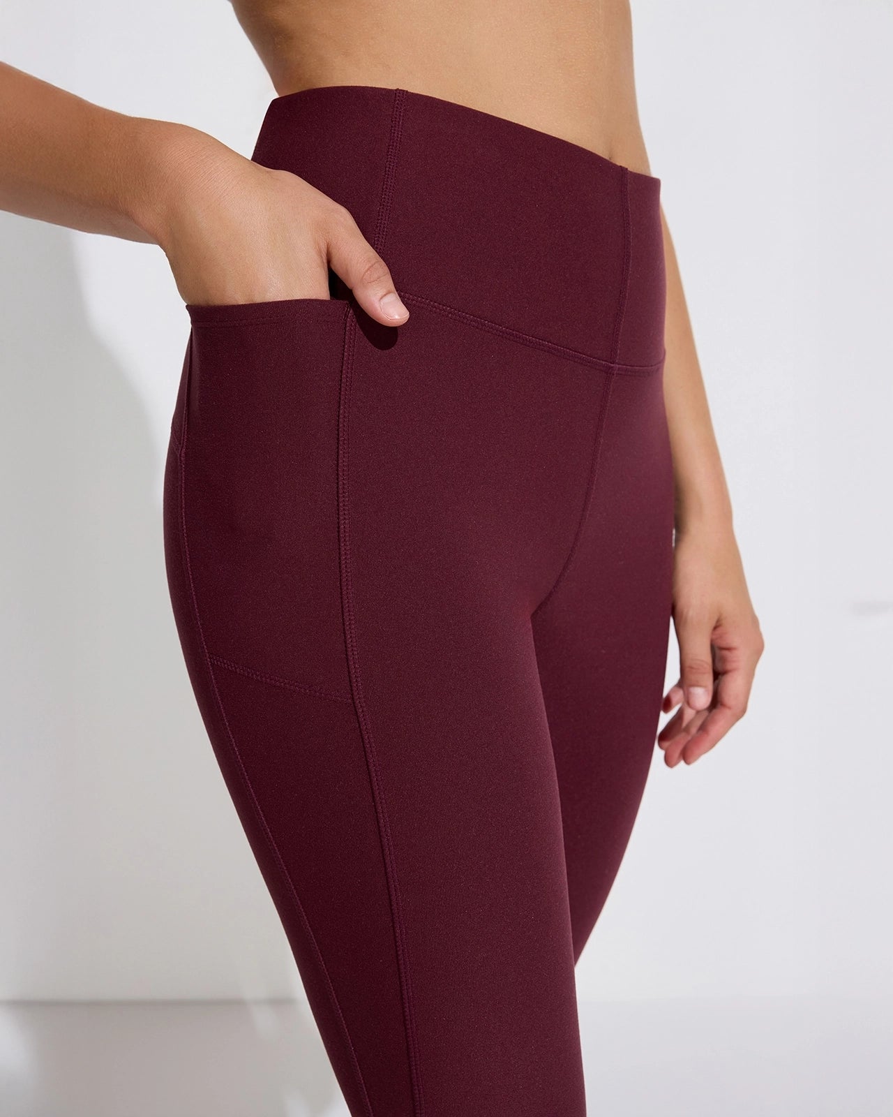 The Active Half-Moon Power Mesh GRS Certified Recycled Poly Legging - Deep Wine Red