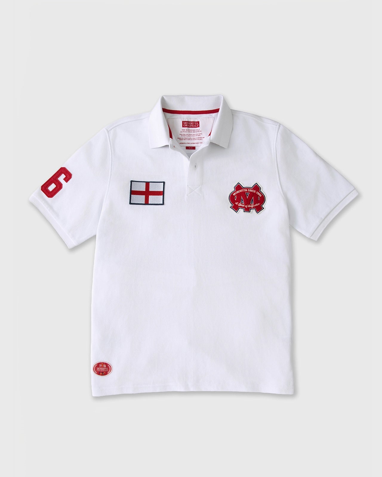 The Match Day Polo - Match Day Polo White/England