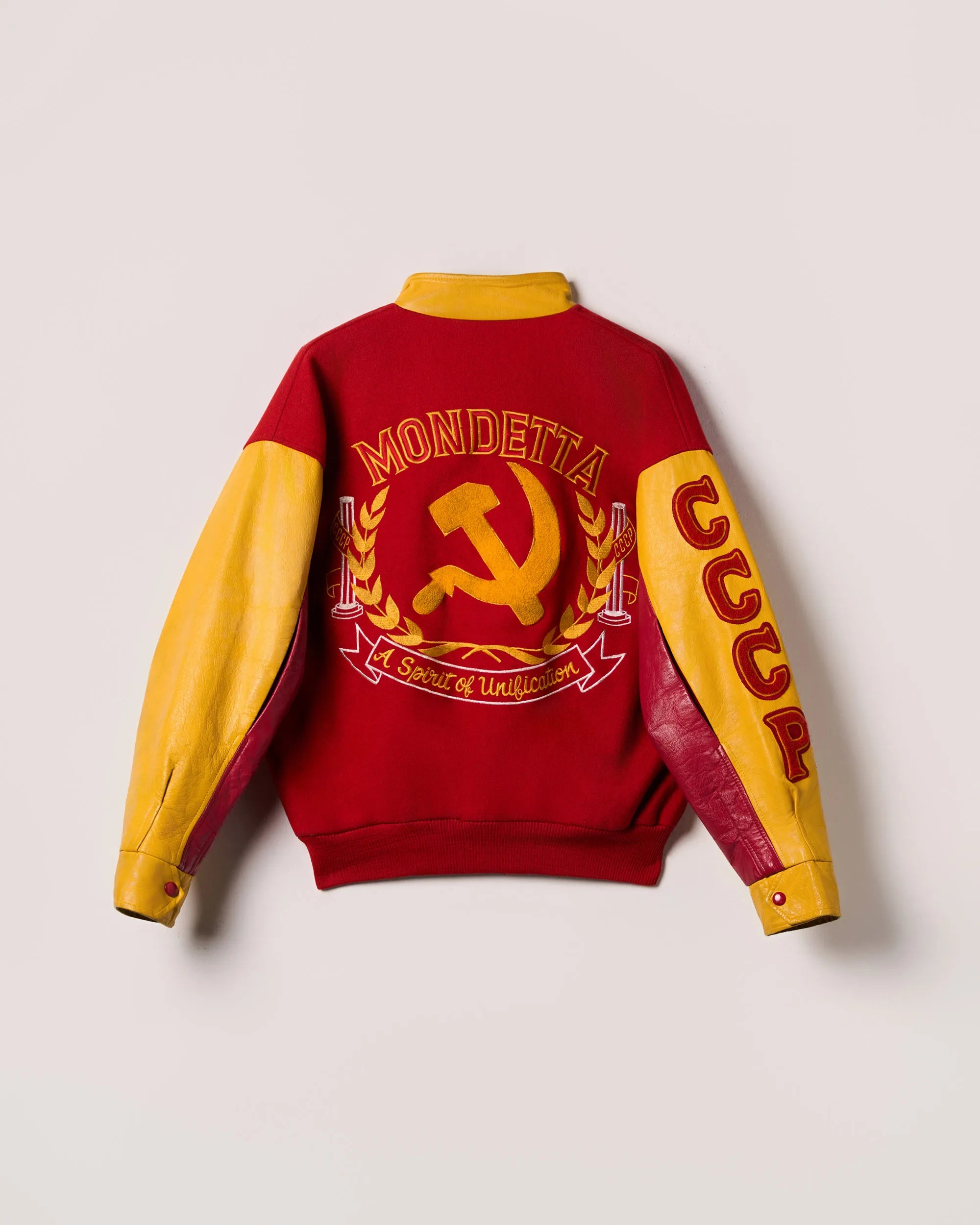 “Mondetta Everywear” CCCP Leather & Melton Varsity Jacket