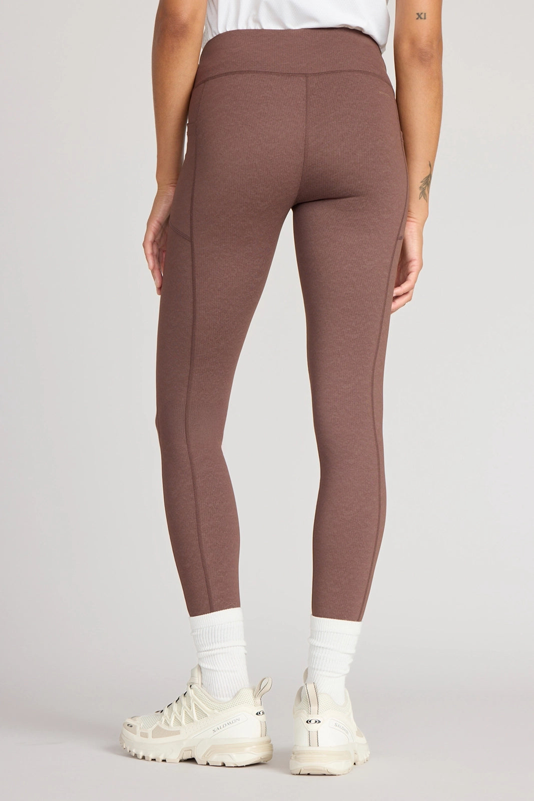 The Active GRS Certified Recycled Nylon Denim-Feel Legging - Chicory Coffee Combo