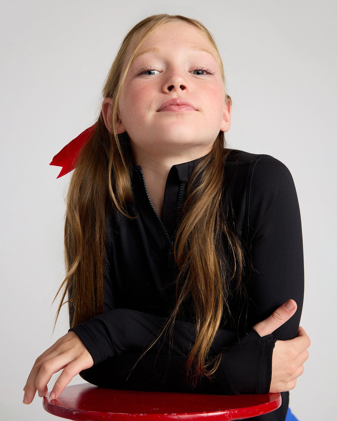 The Girls' Active Stretch GRS Certified Recycled Poly Yoga Jacket - Black