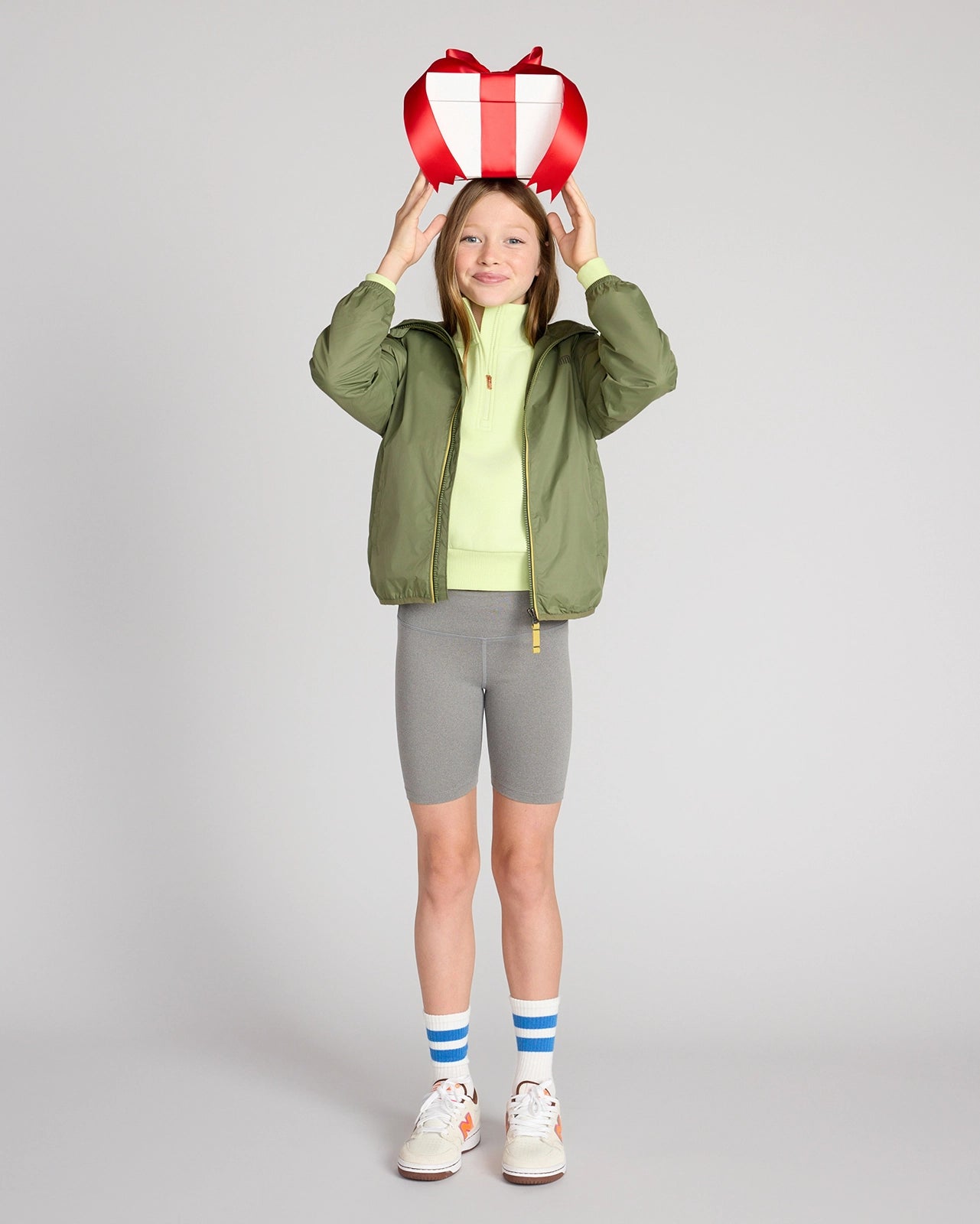 The Girls' Active Soft GRS Certified Recycled Poly Bike Short - Heather Gray