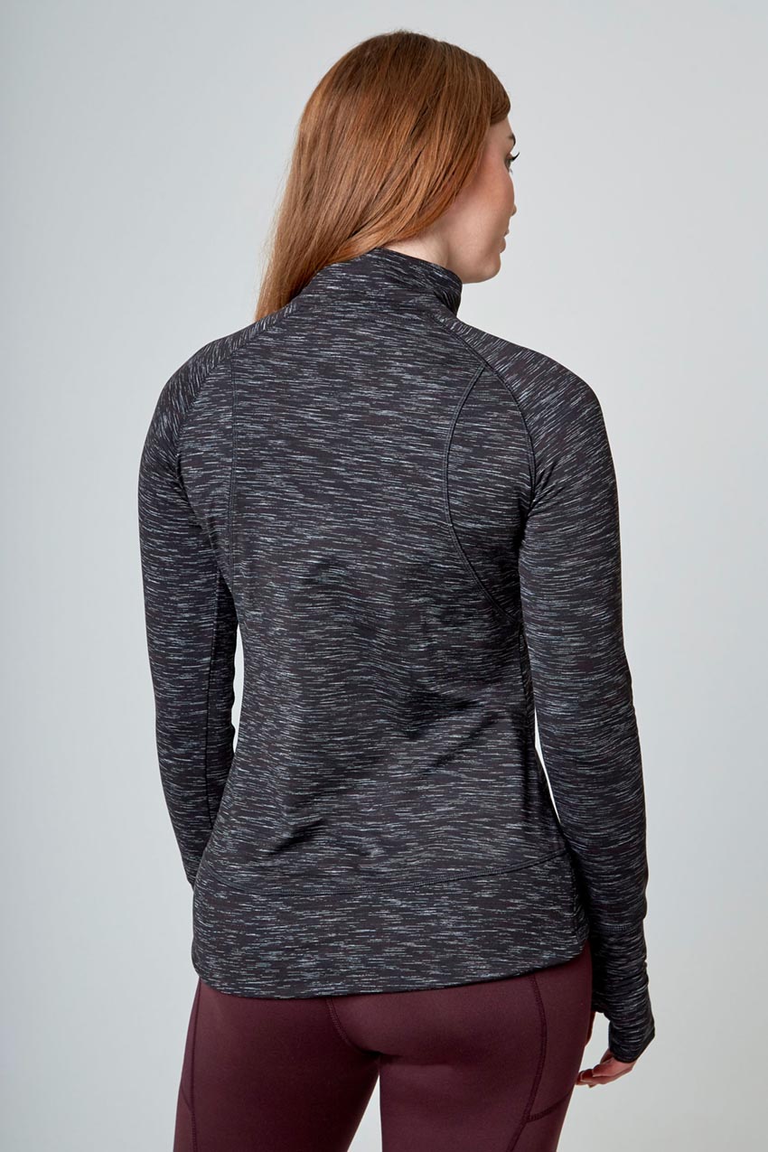 Space Dye Jacquard Half Zip - Black Combo