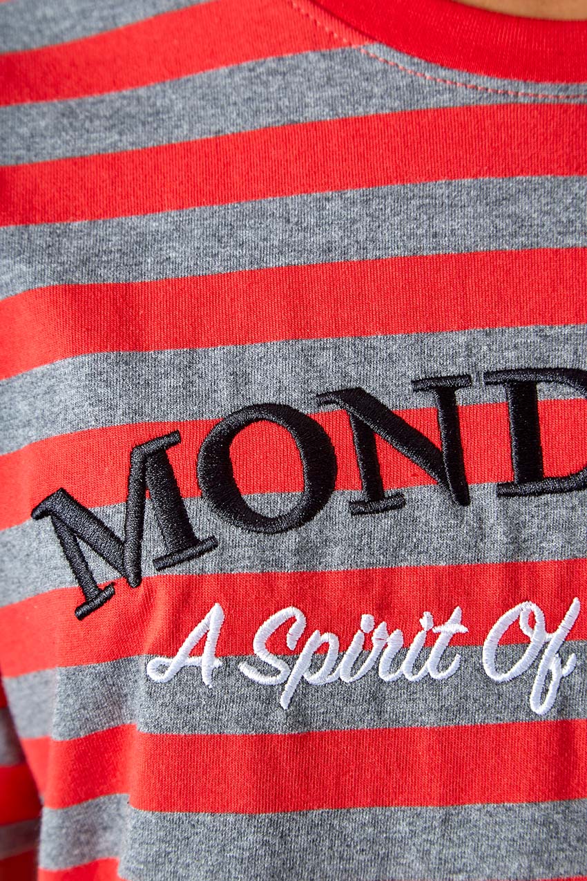 Chase Striped Logo Tee - Maple Red Stripe
