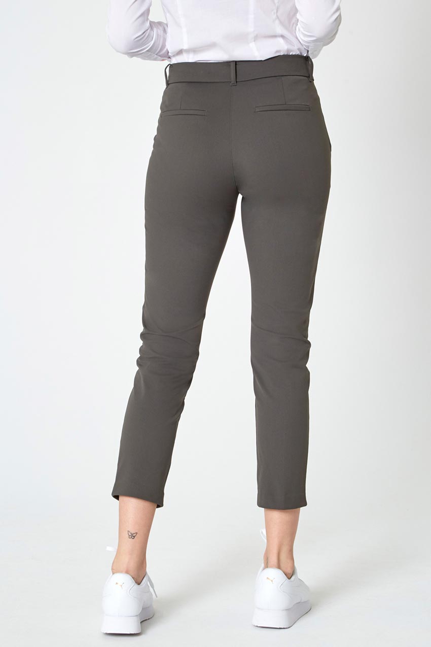 Skill Set Mid-Rise Slim Cropped Twill Pant - Dark Forest