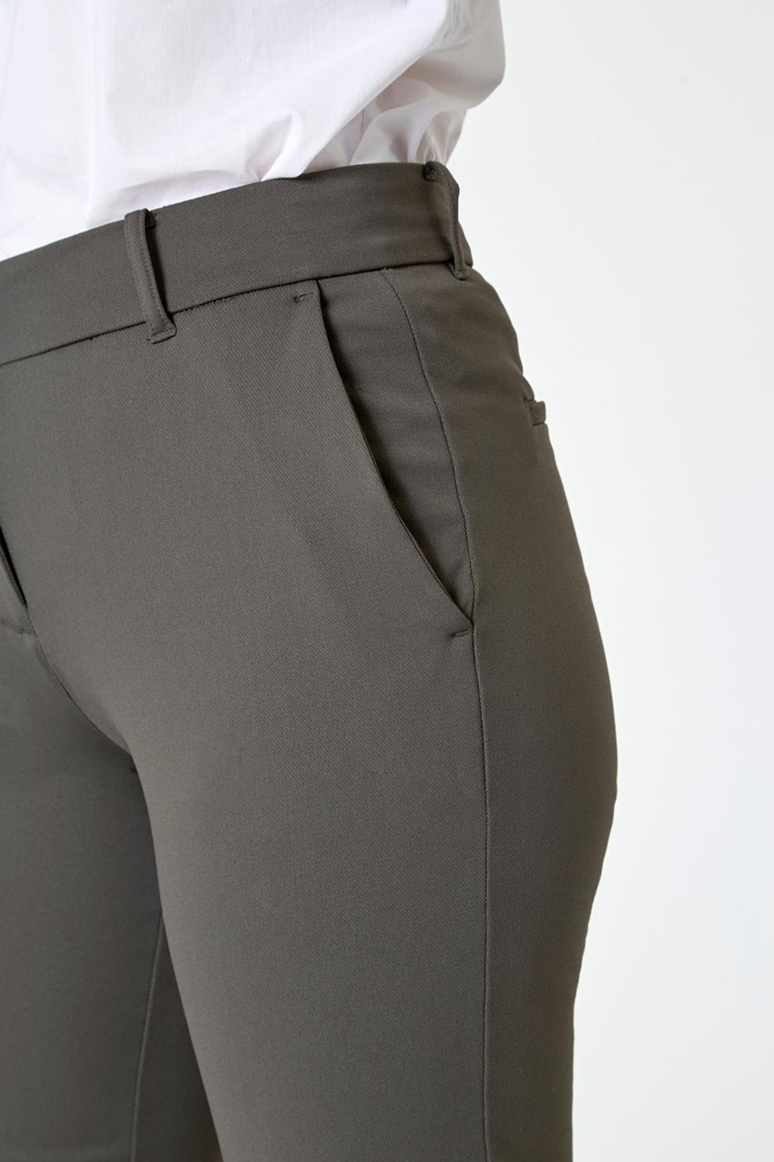 Skill Set Mid-Rise Slim Cropped Twill Pant - Dark Forest