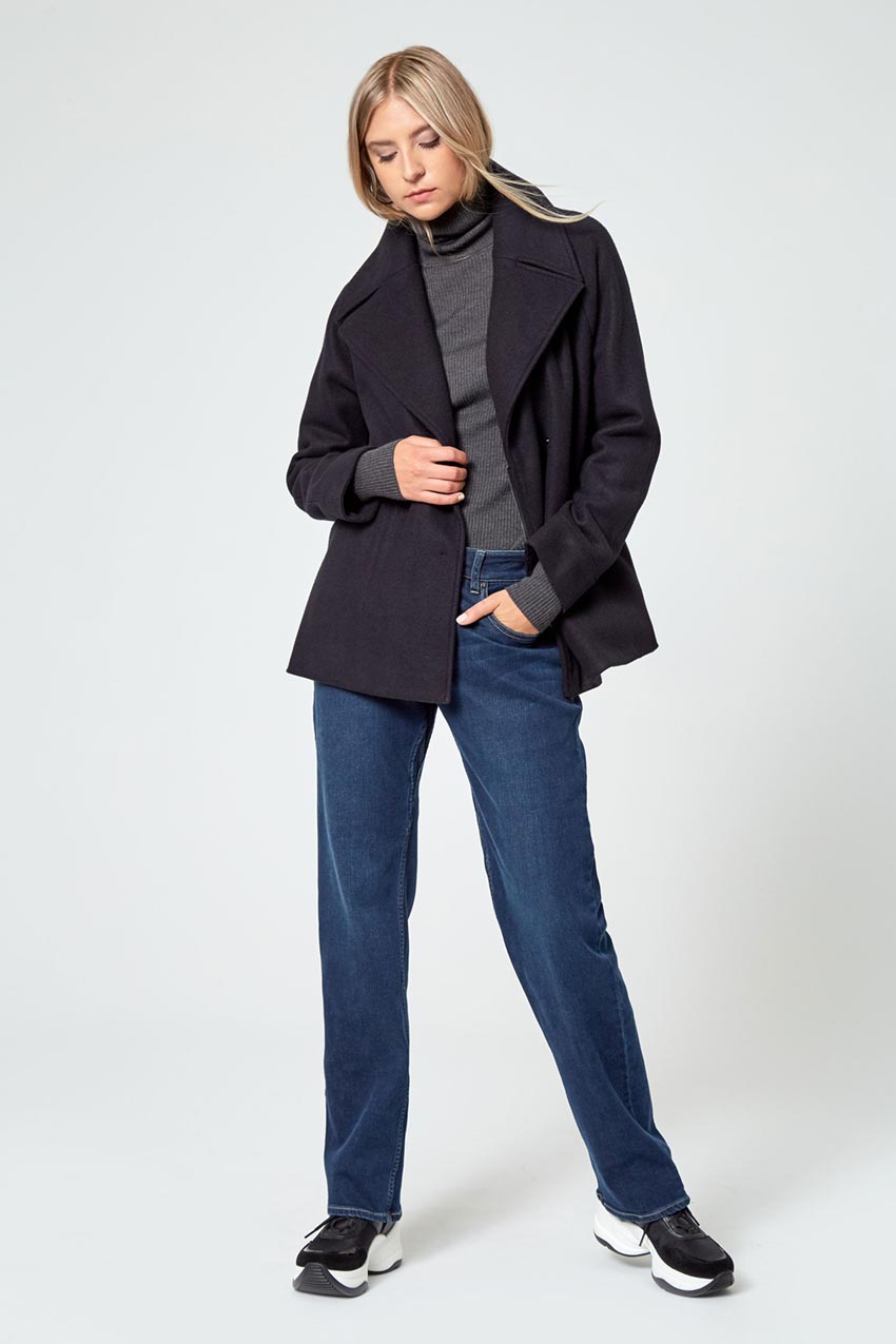 Sophisticate A-Line Wool Jacket - Black