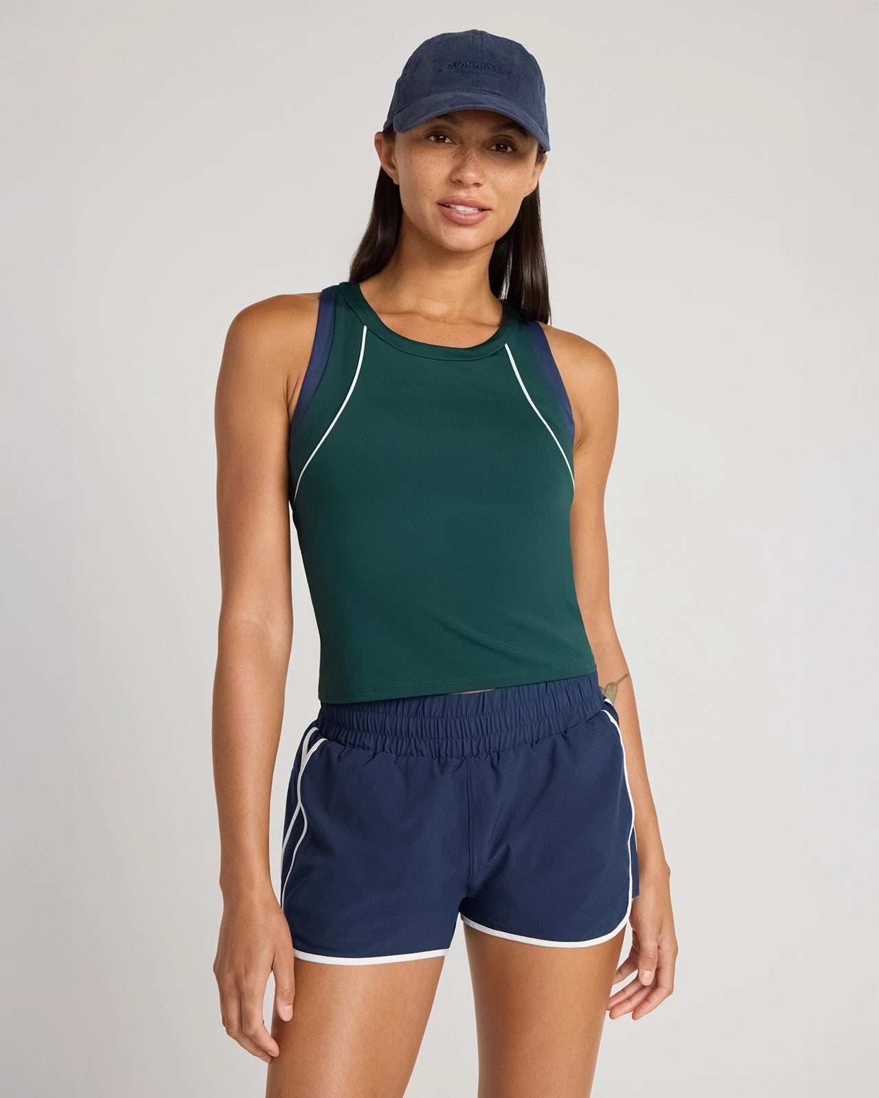 The Built-In Liner GRS Certified Recycled Poly 3" Run Short - Black Iris/White